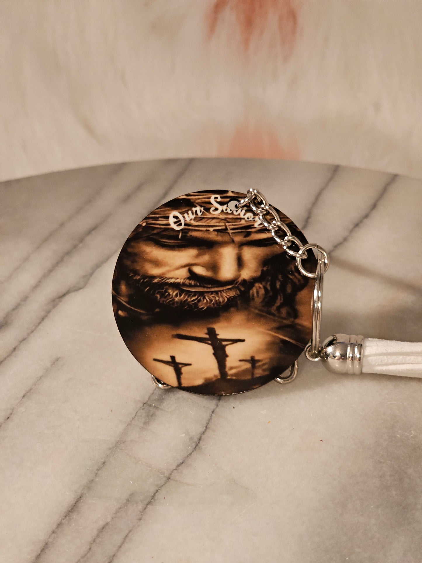 2 inch sublimation Our Savior keychain