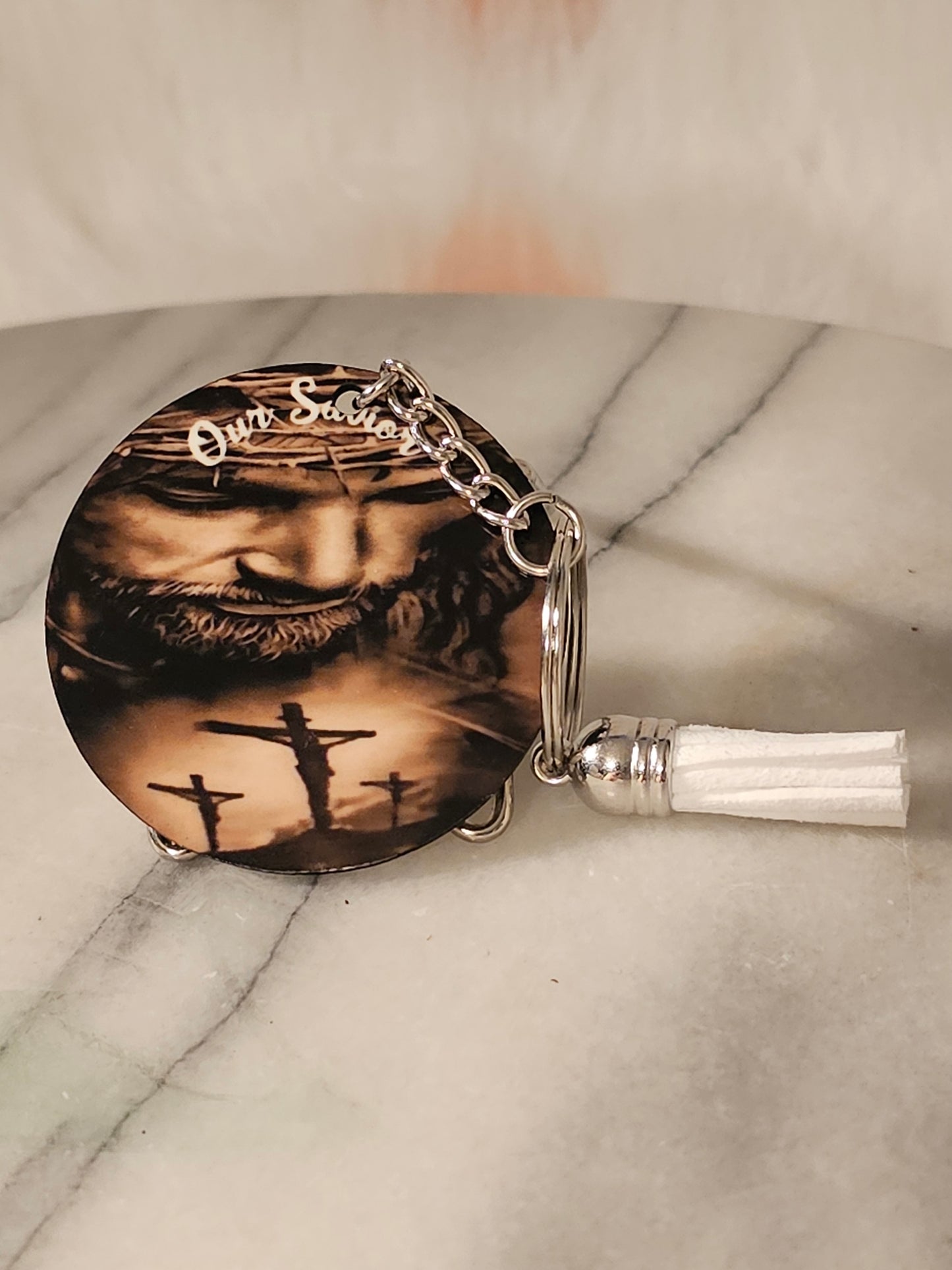 2 inch sublimation Our Savior keychain