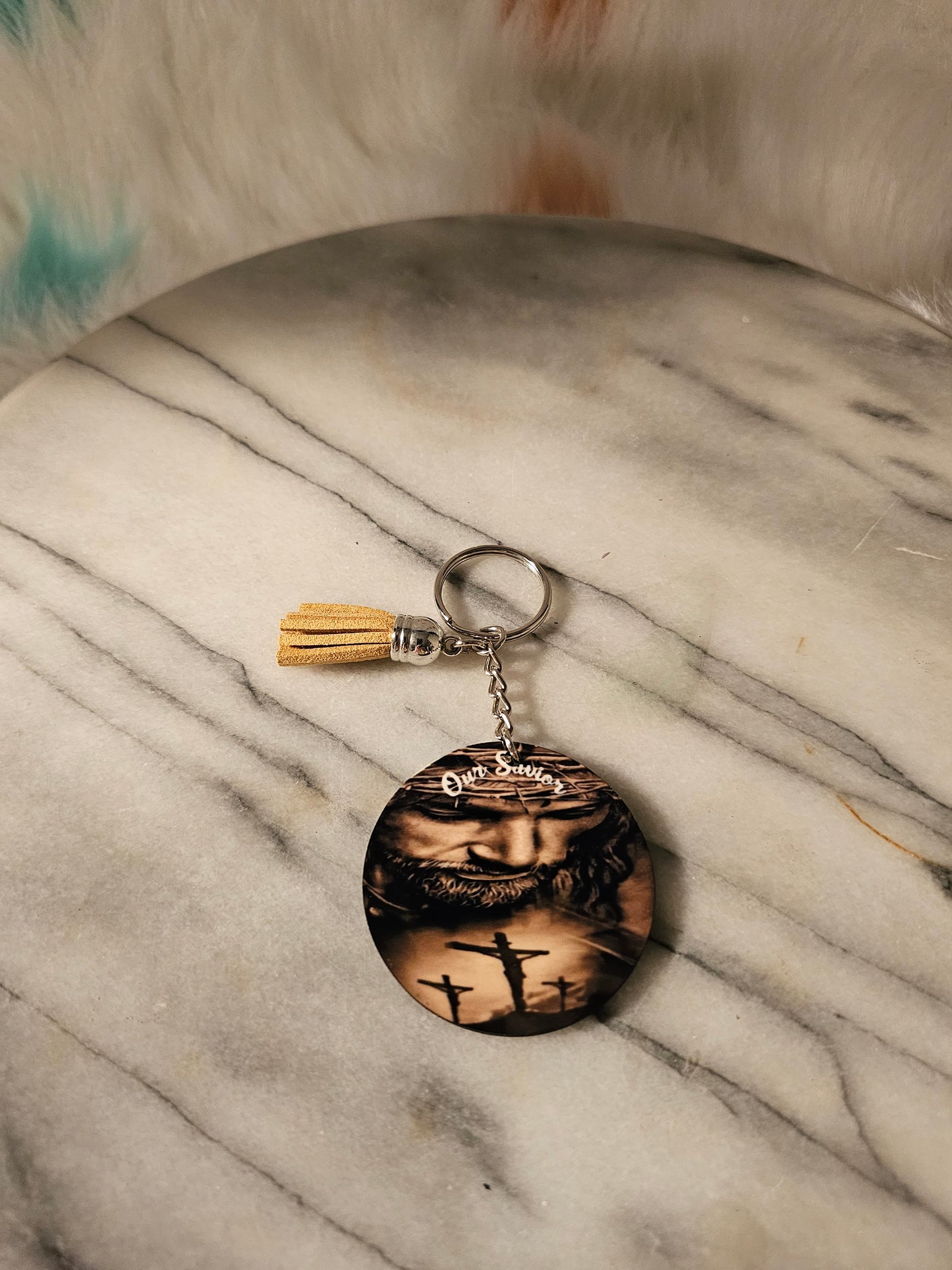 2 inch sublimation Our Savior Keychain