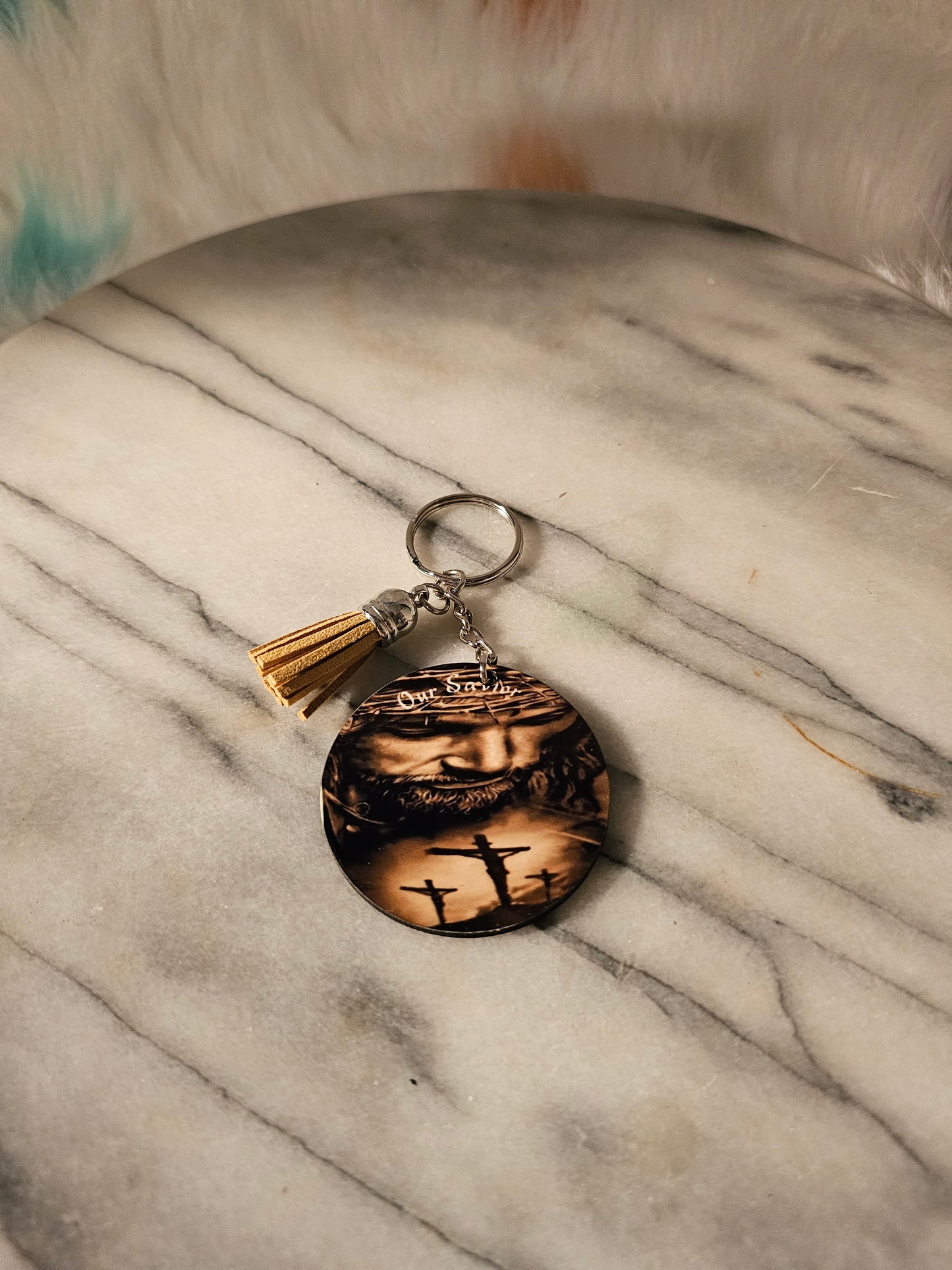 2 inch sublimation Our Savior Keychain