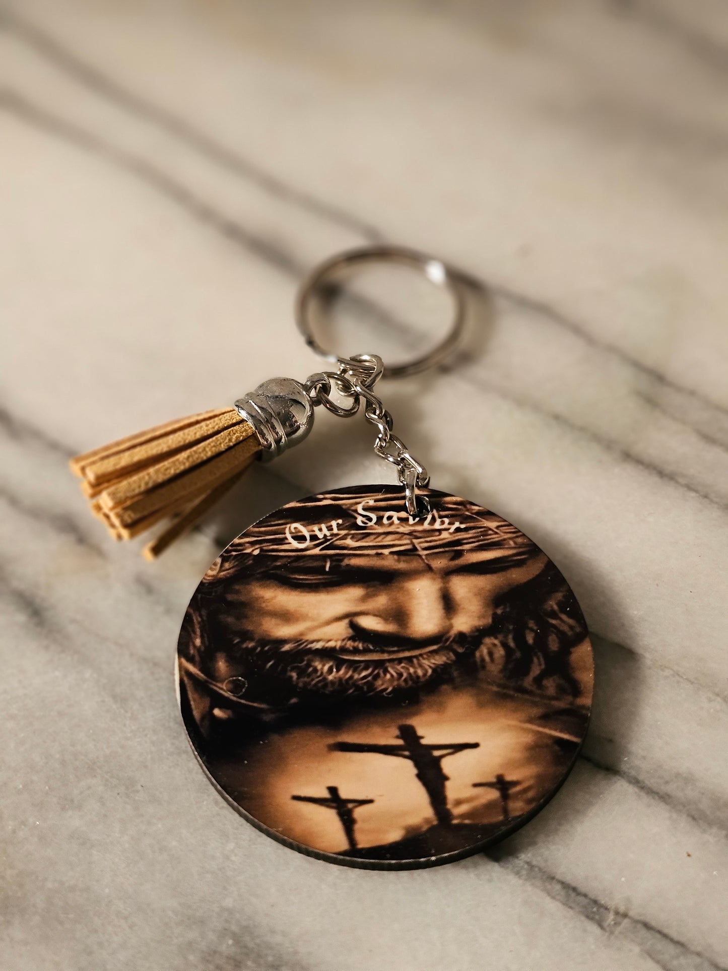 2 inch sublimation Our Savior Keychain