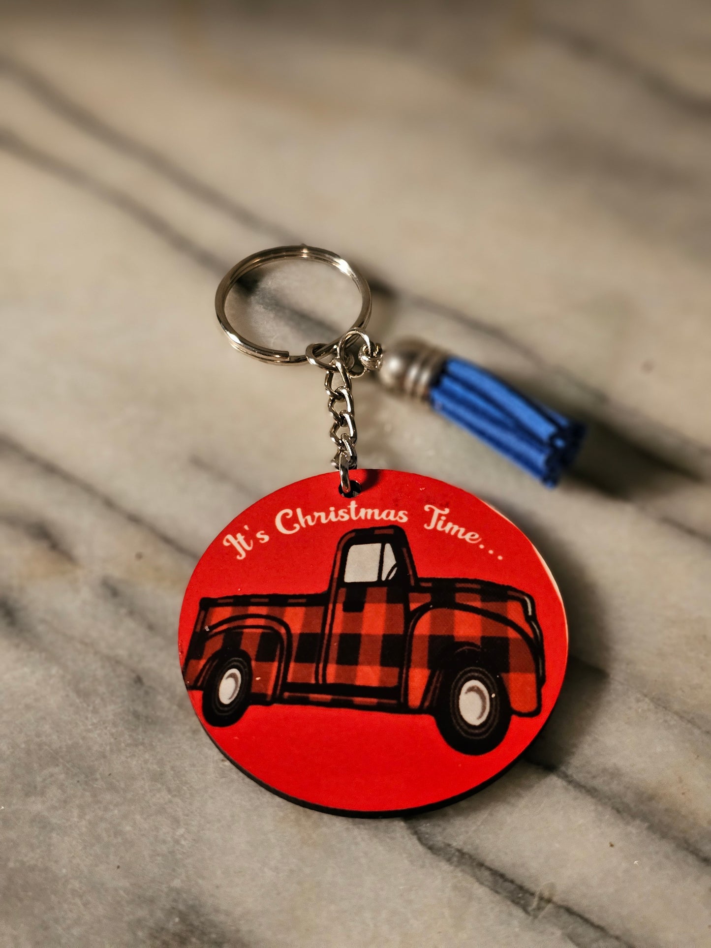 2 inch sublimation It's Christmas time Keychain.