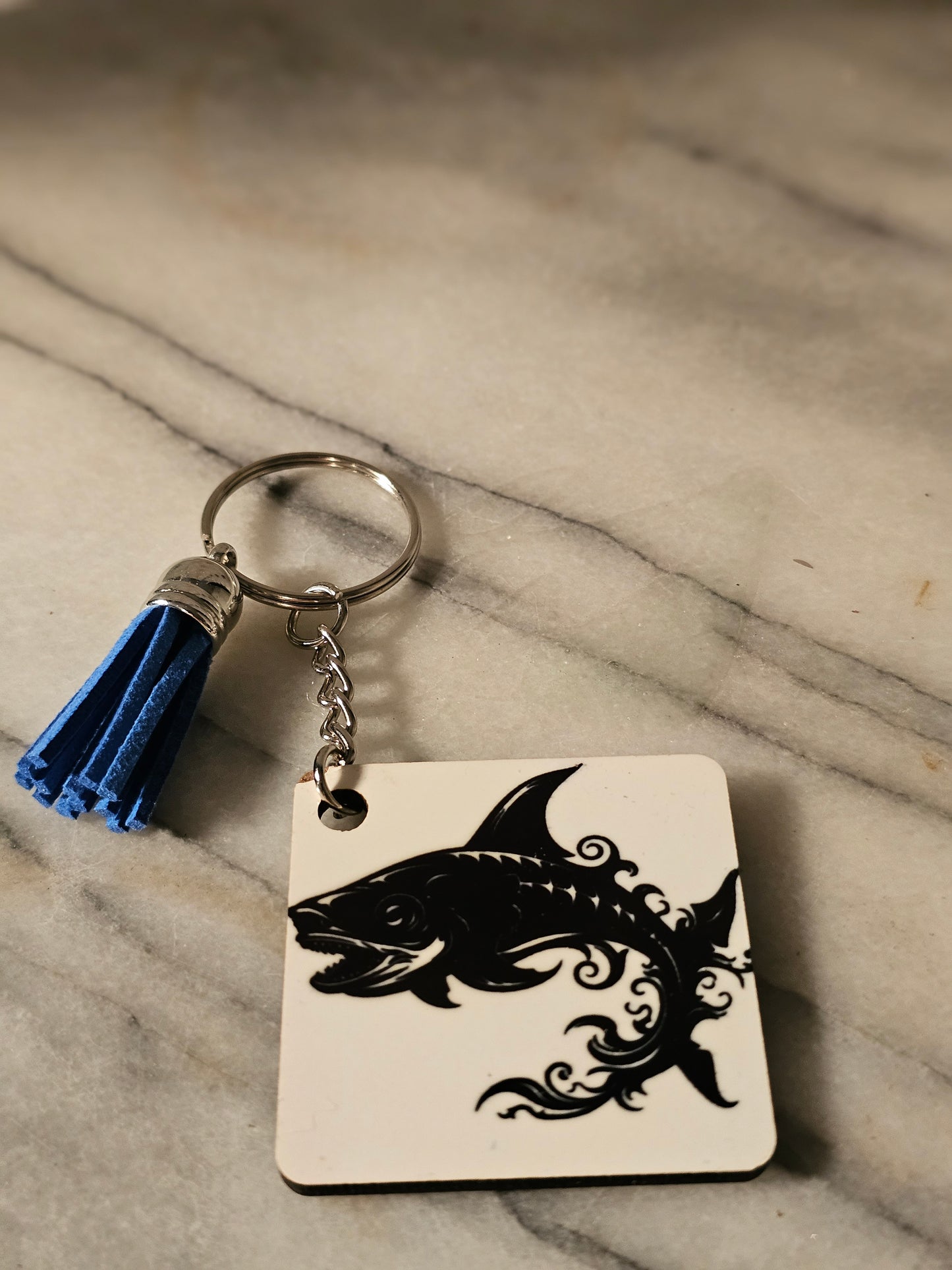 Sublimation square My big catch Keychain.
