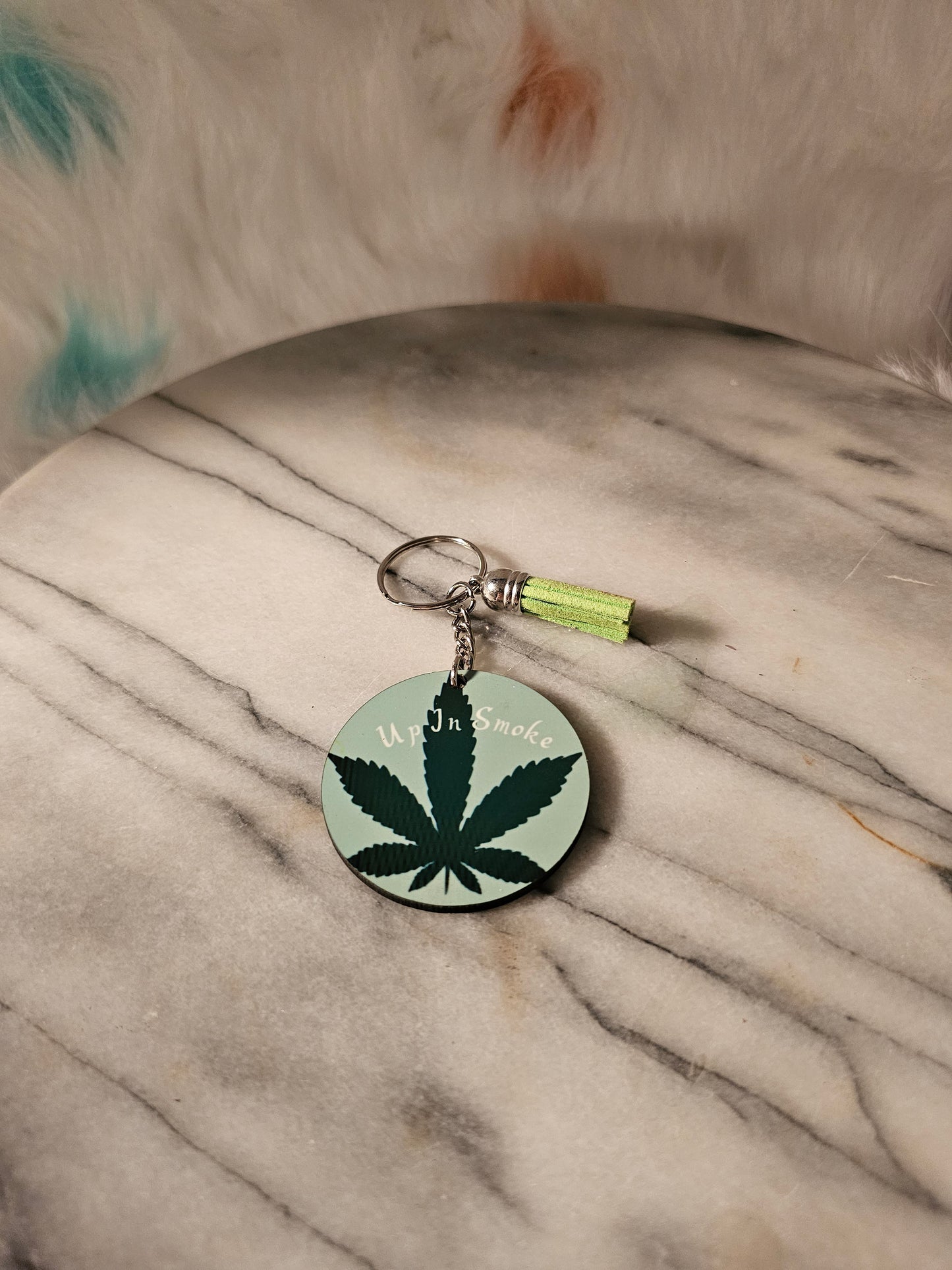 Sublimation Up in Smoke Keychain.