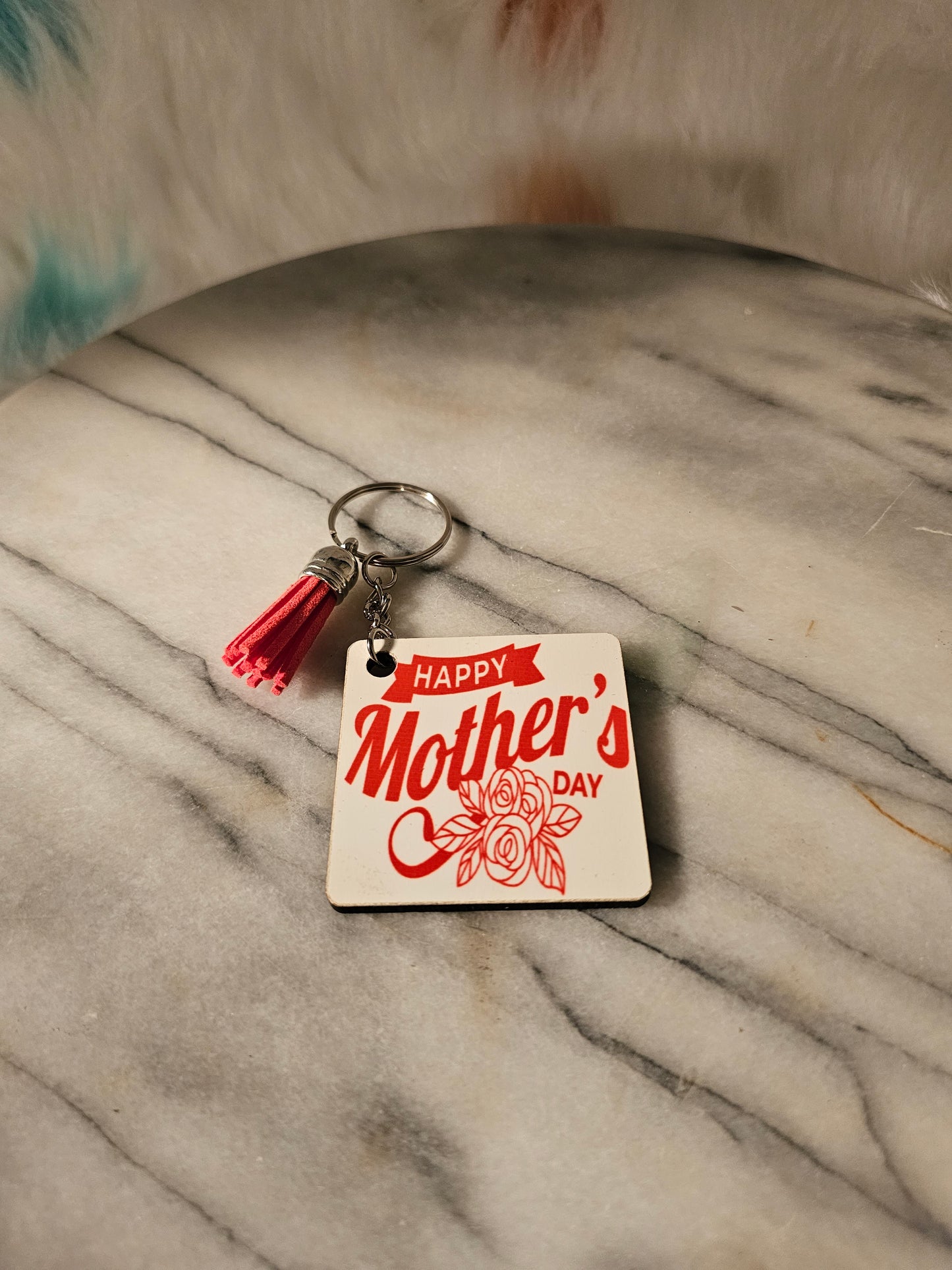Sublimation square Happy Mother's Day Keychain.