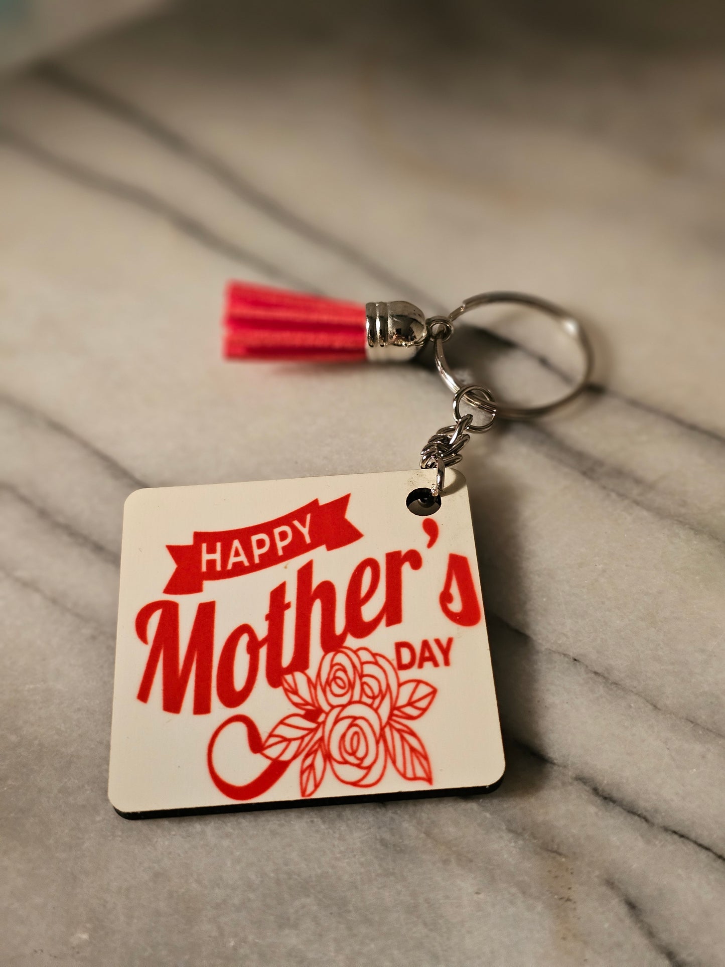 Sublimation square Happy Mother's Day Keychain.