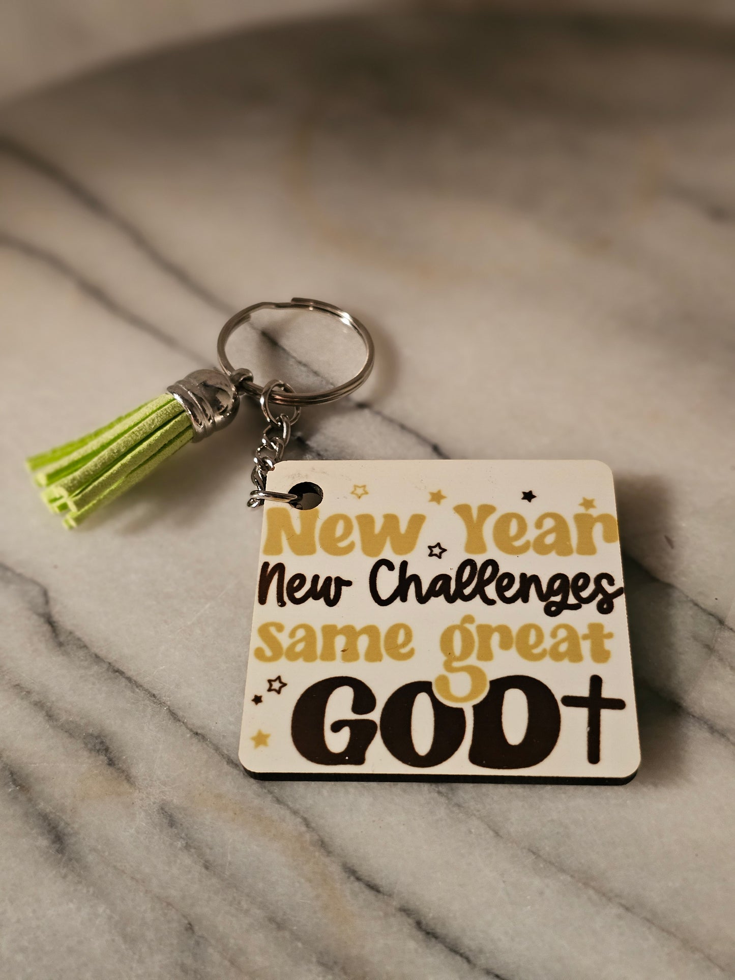 Sublimation square Same great God Keychain.