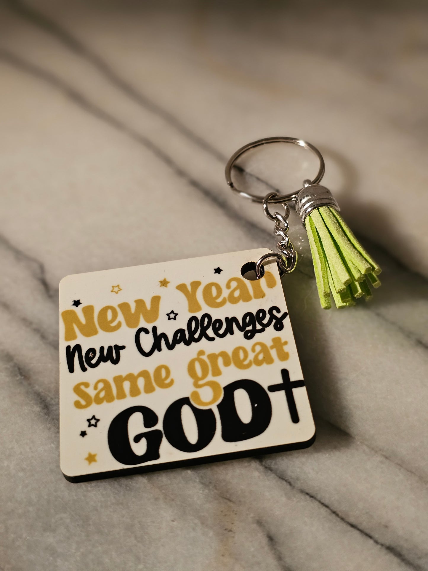 Sublimation square Same great God Keychain.