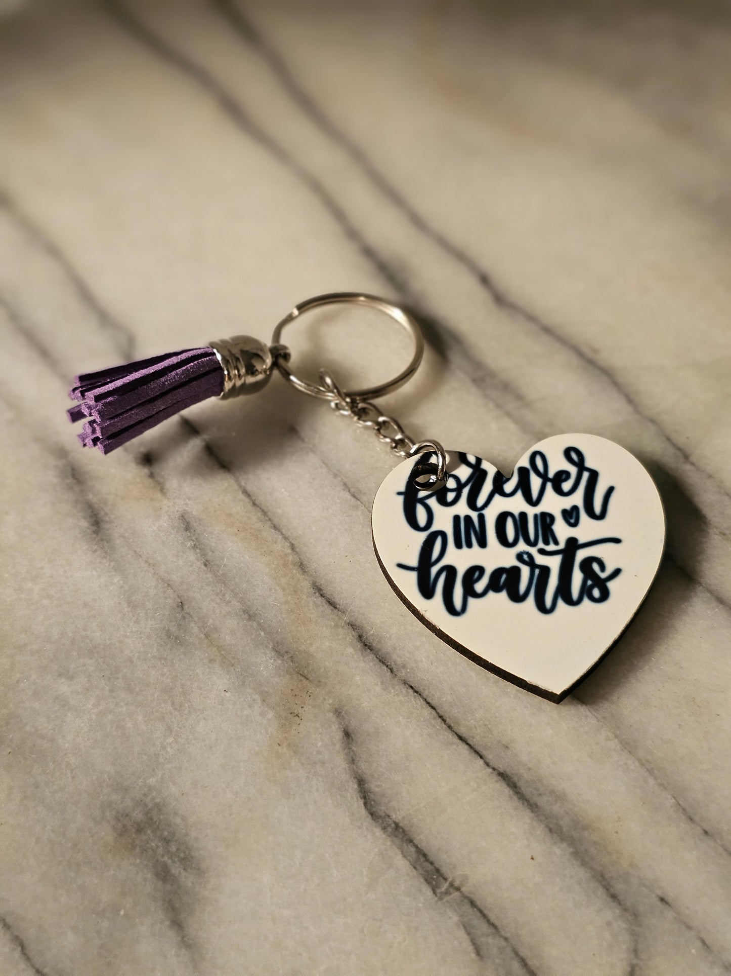 Sublimation heart shape forever in our hearts Keychains