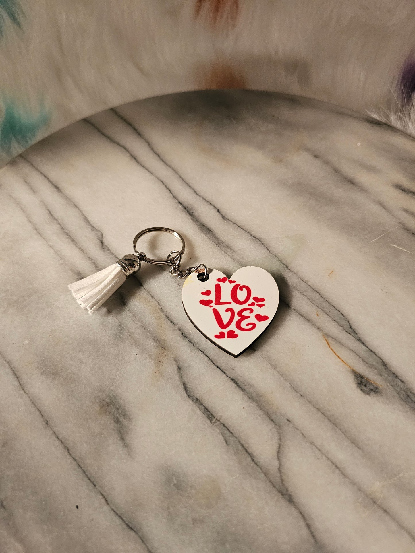 Sublimation heart shape Love Keychain