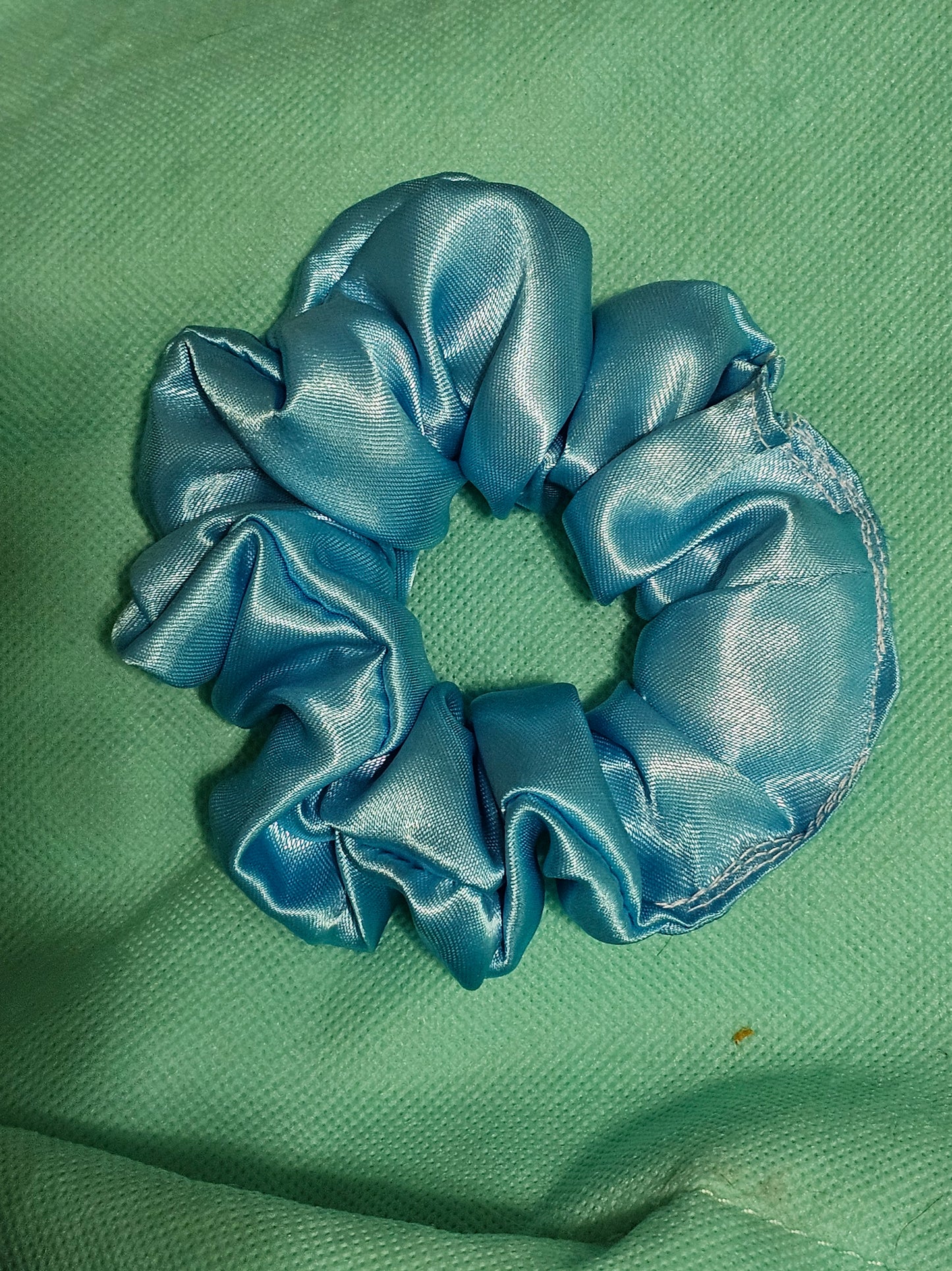 Silk blue standard scrunche