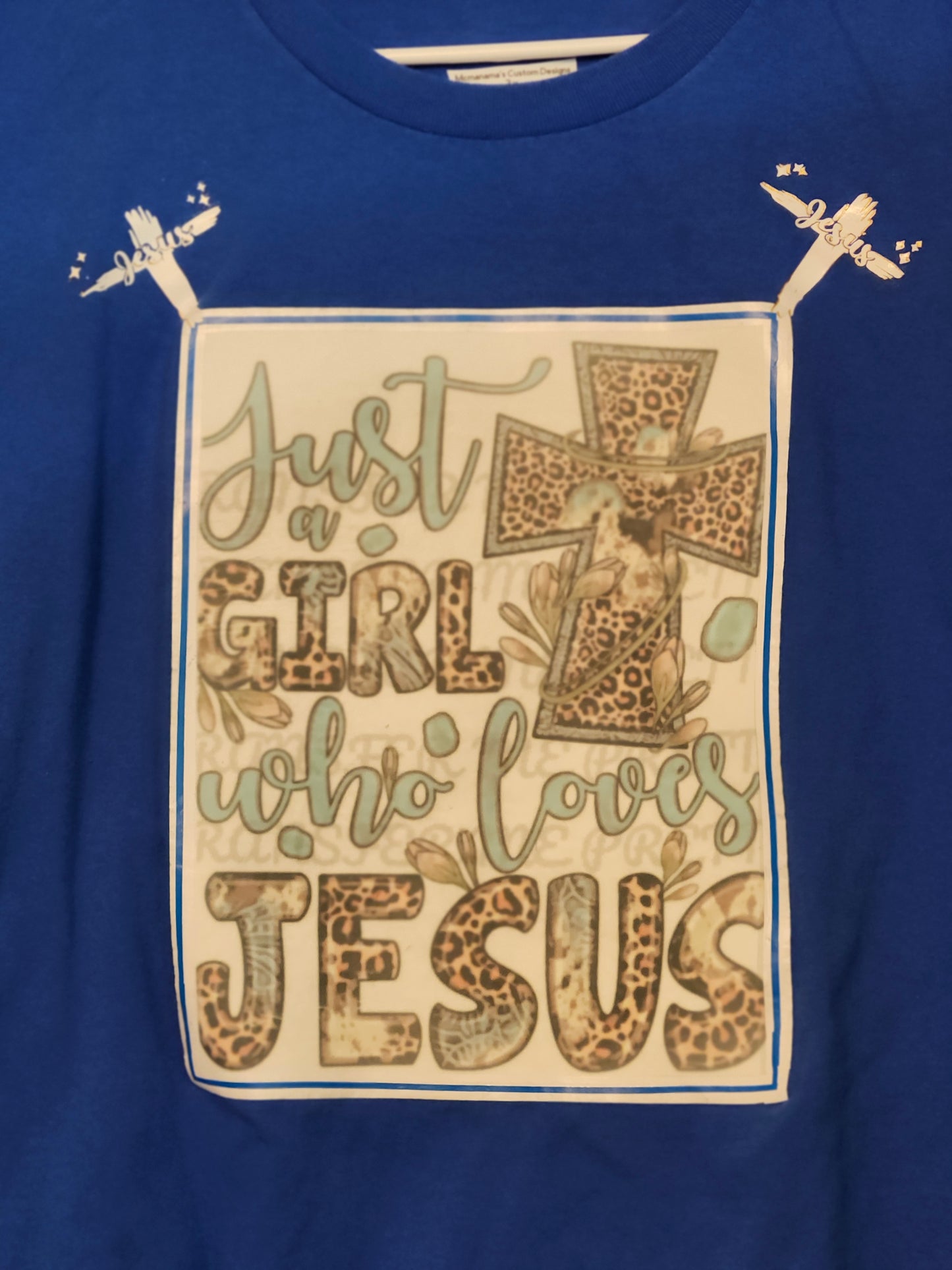 Size 3x 100% cotton Blue Just a girl who loves Jesus Tshirt