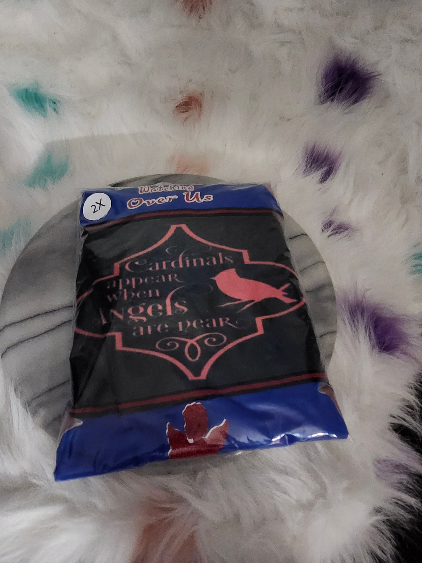 Size 2x 100% cotton Cardinal appears when Angels are near blue Tshirt.