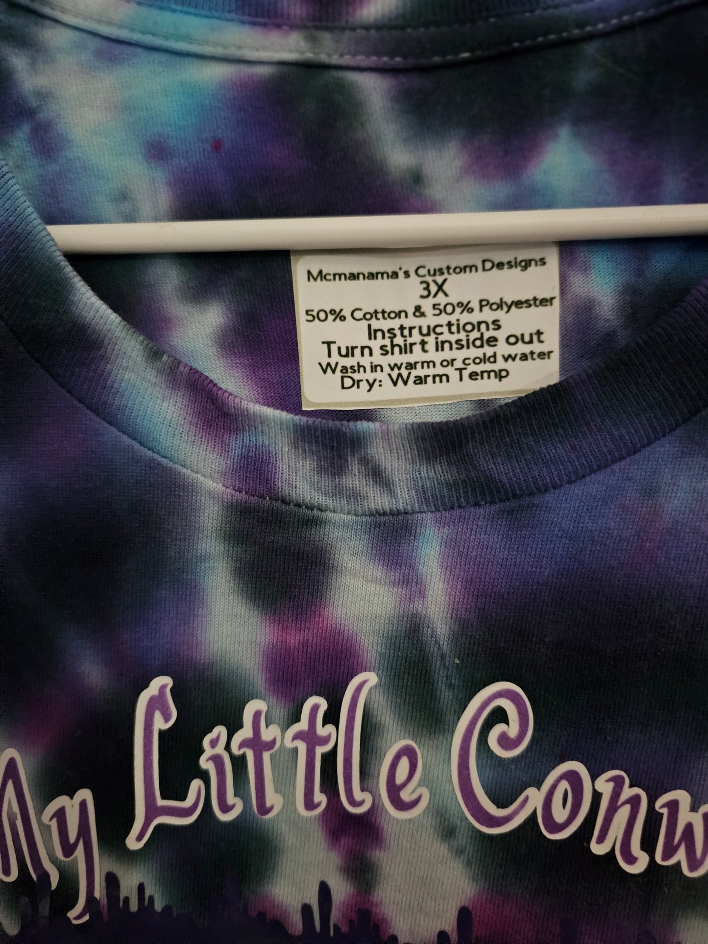 Size 3x 100% My little conway tie dye Tshirt