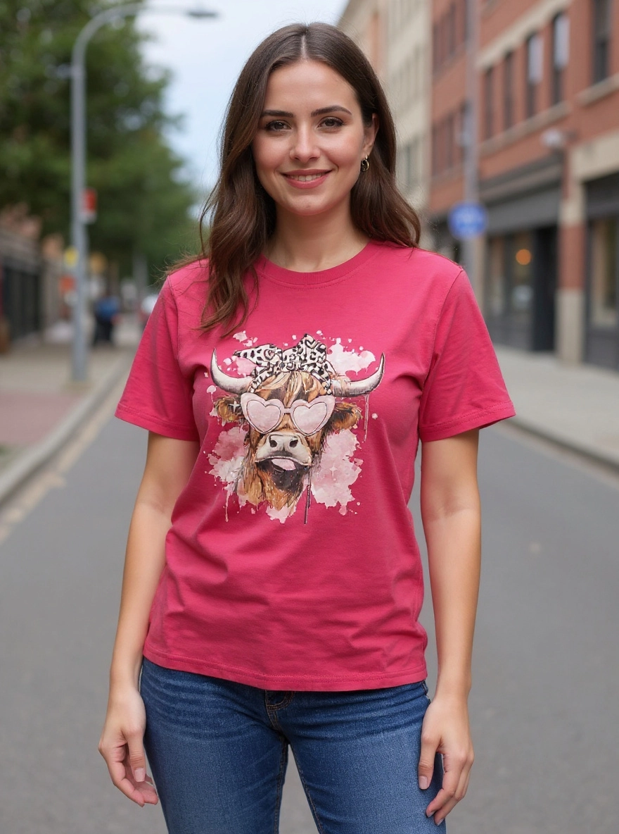 Size L 100% cotton My pink cow Tshirt