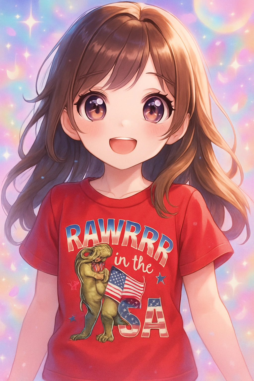 Size 4T Toddler 100% cotton Red RAWRRR in the USA Tshirt