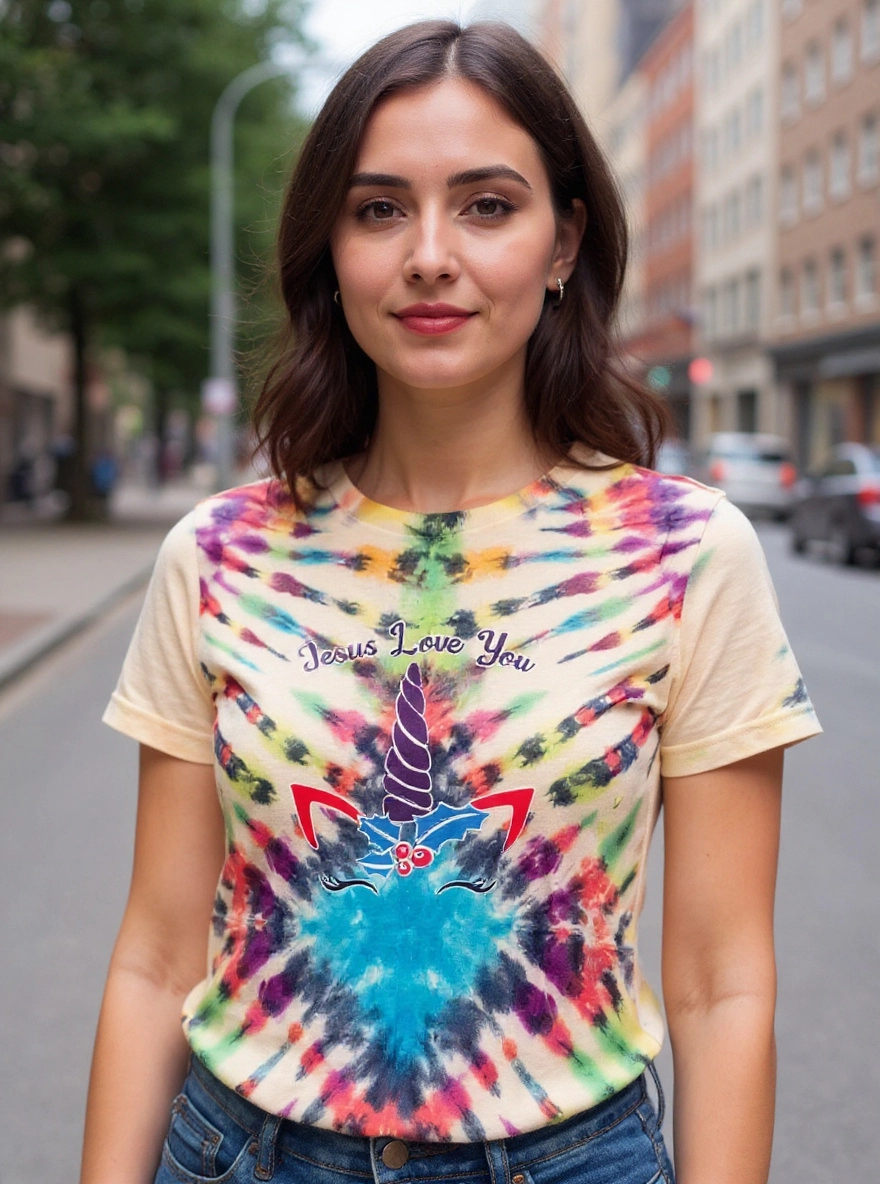 3X 100% cotton Jesus loves you tie die tshirt