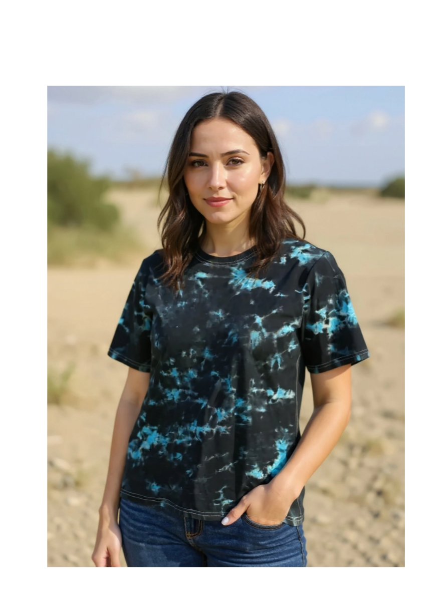 Size XL 100% cotton blue &black tye dye Tshirt