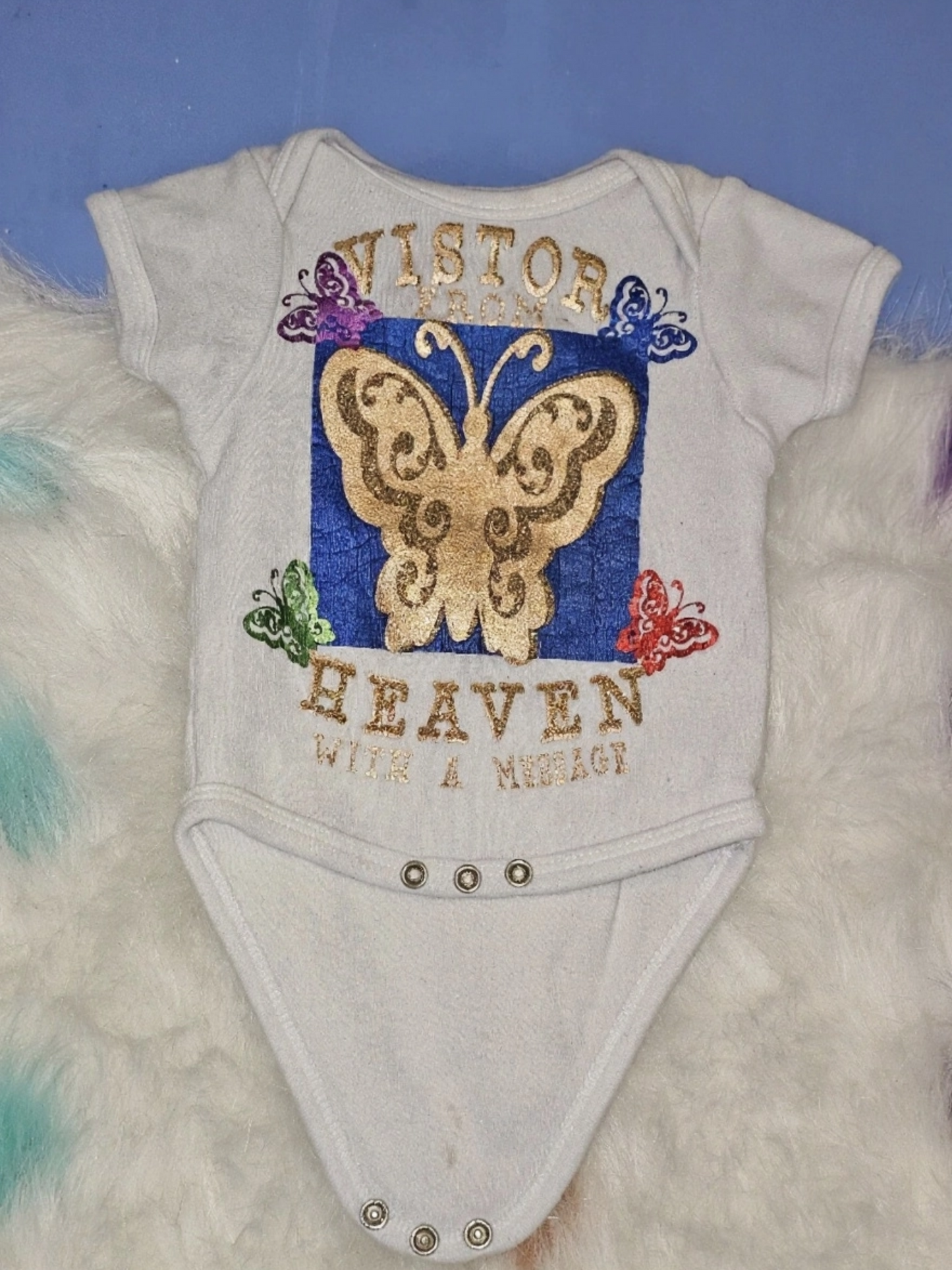 Size 0-3 months 100% cotton White history from heaven oneies