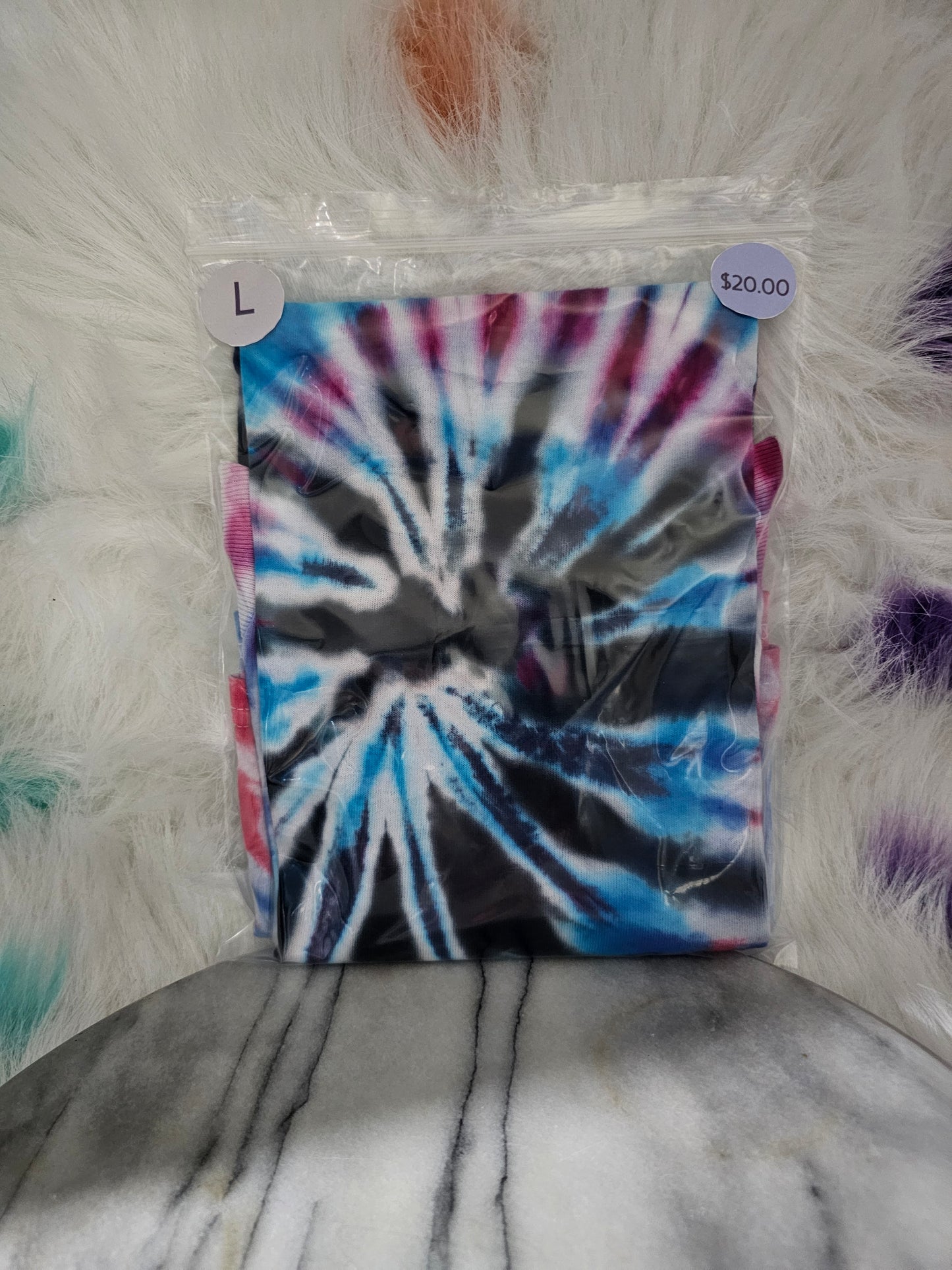Size L 100% cotton Red, black & blue tye dye Tshirt