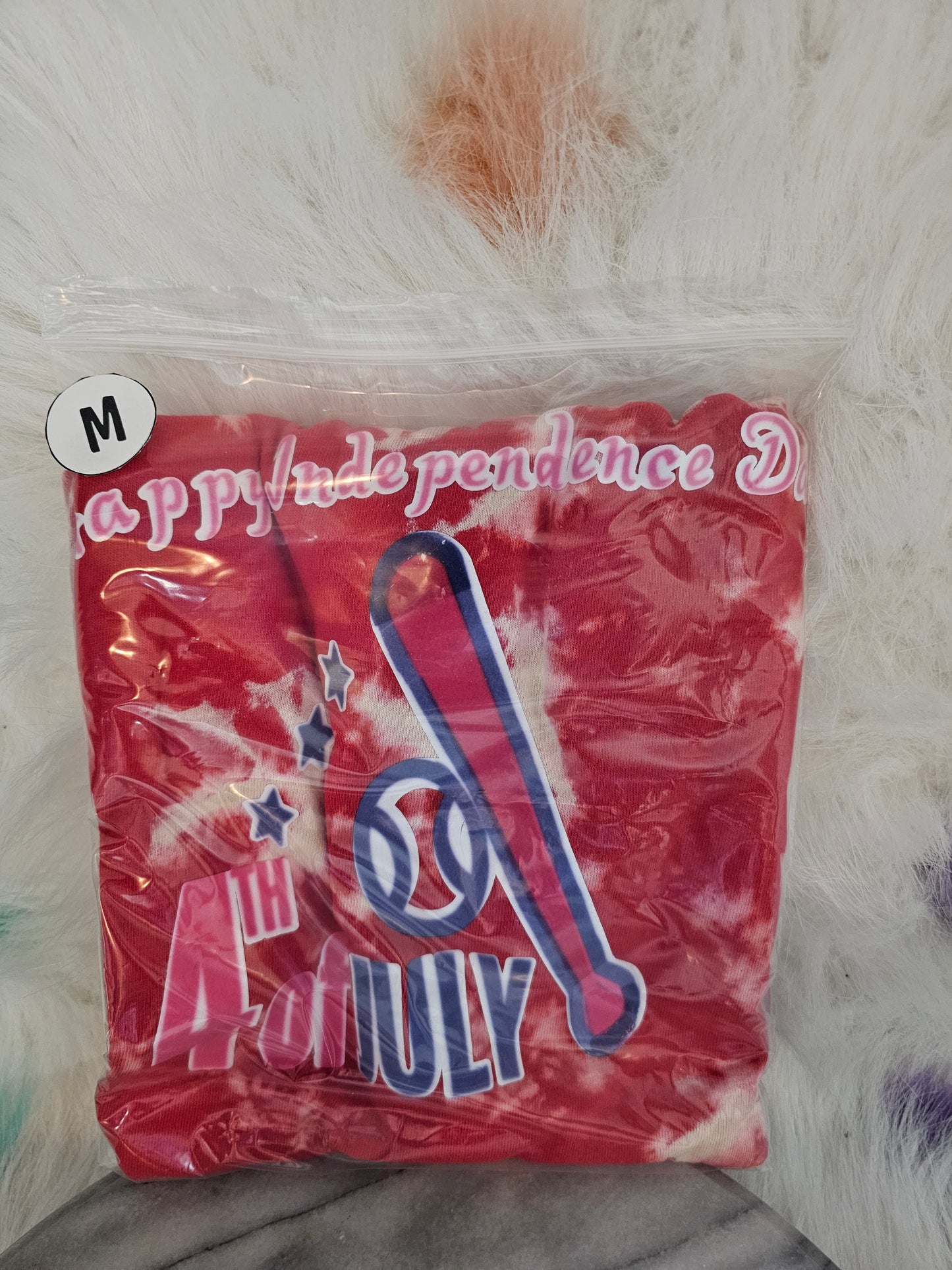 Size M 100% cotton bleach dye Happy independence day TShirts