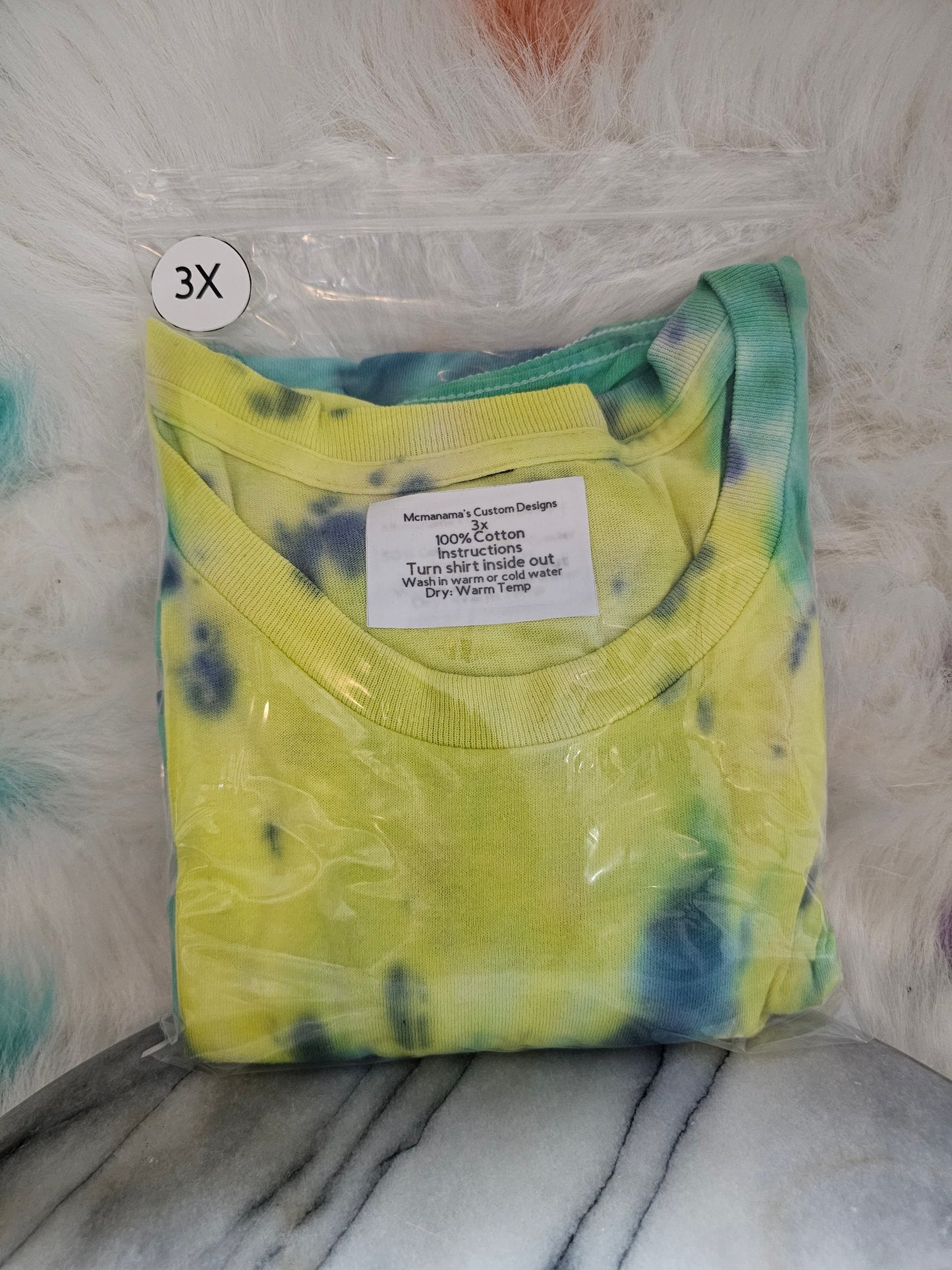Size 3x 100% cotton yellow and green tie dye Tshirt