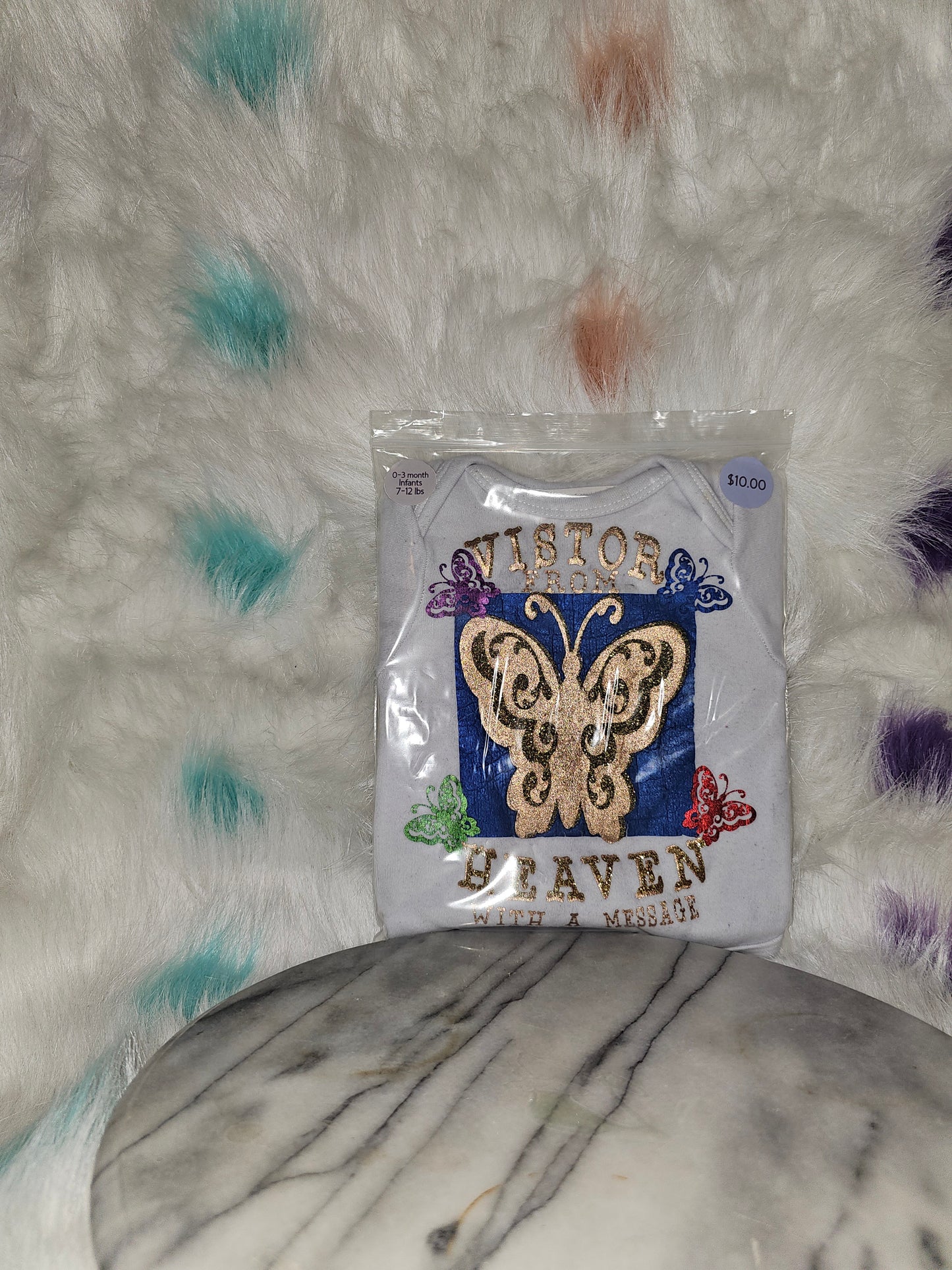 Size 0-3 months 100% cotton White history from heaven oneies