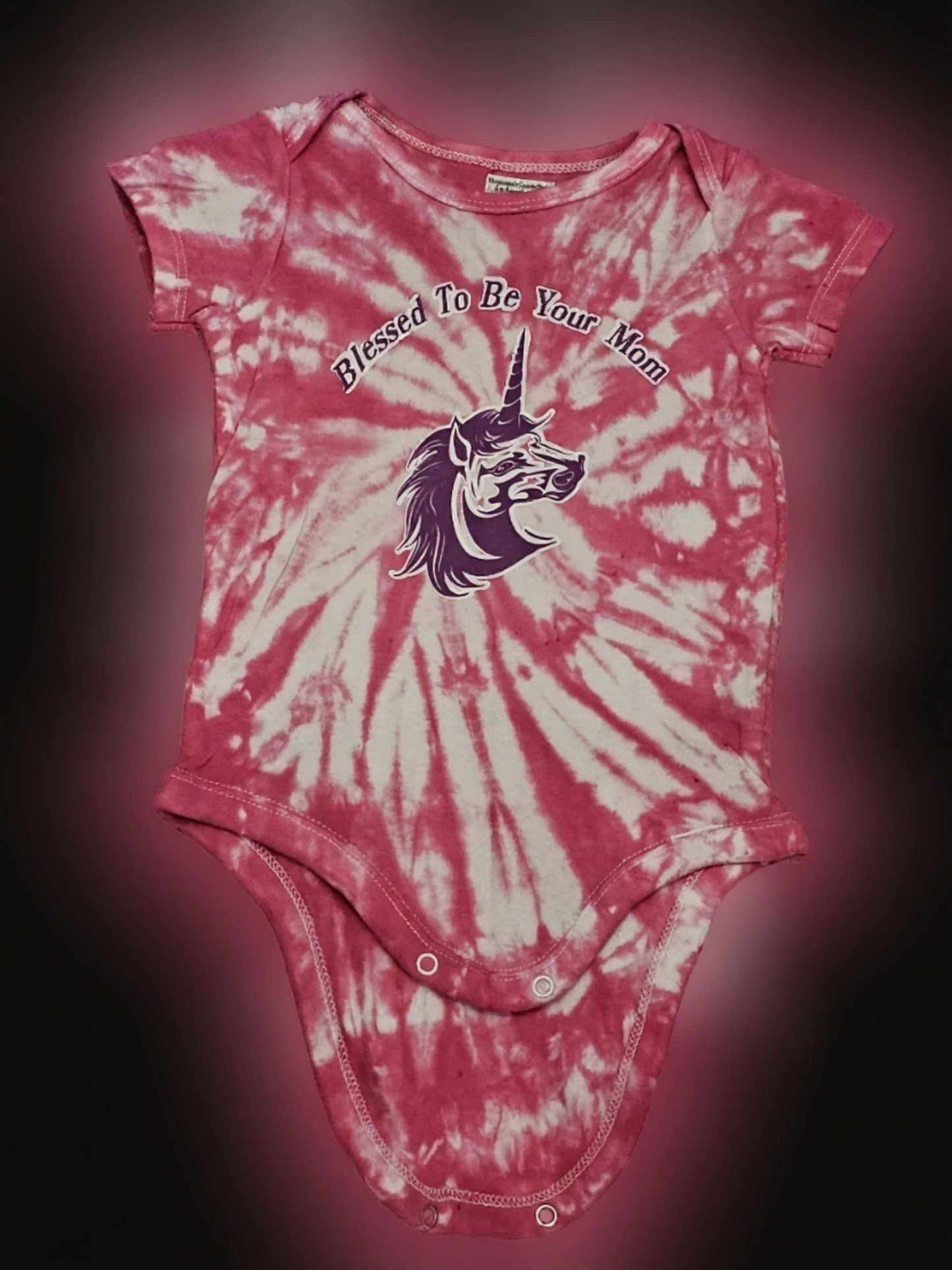 Size 6to9 months 100% cotton Pink & white tye dye Bless to be your mom Tshirt