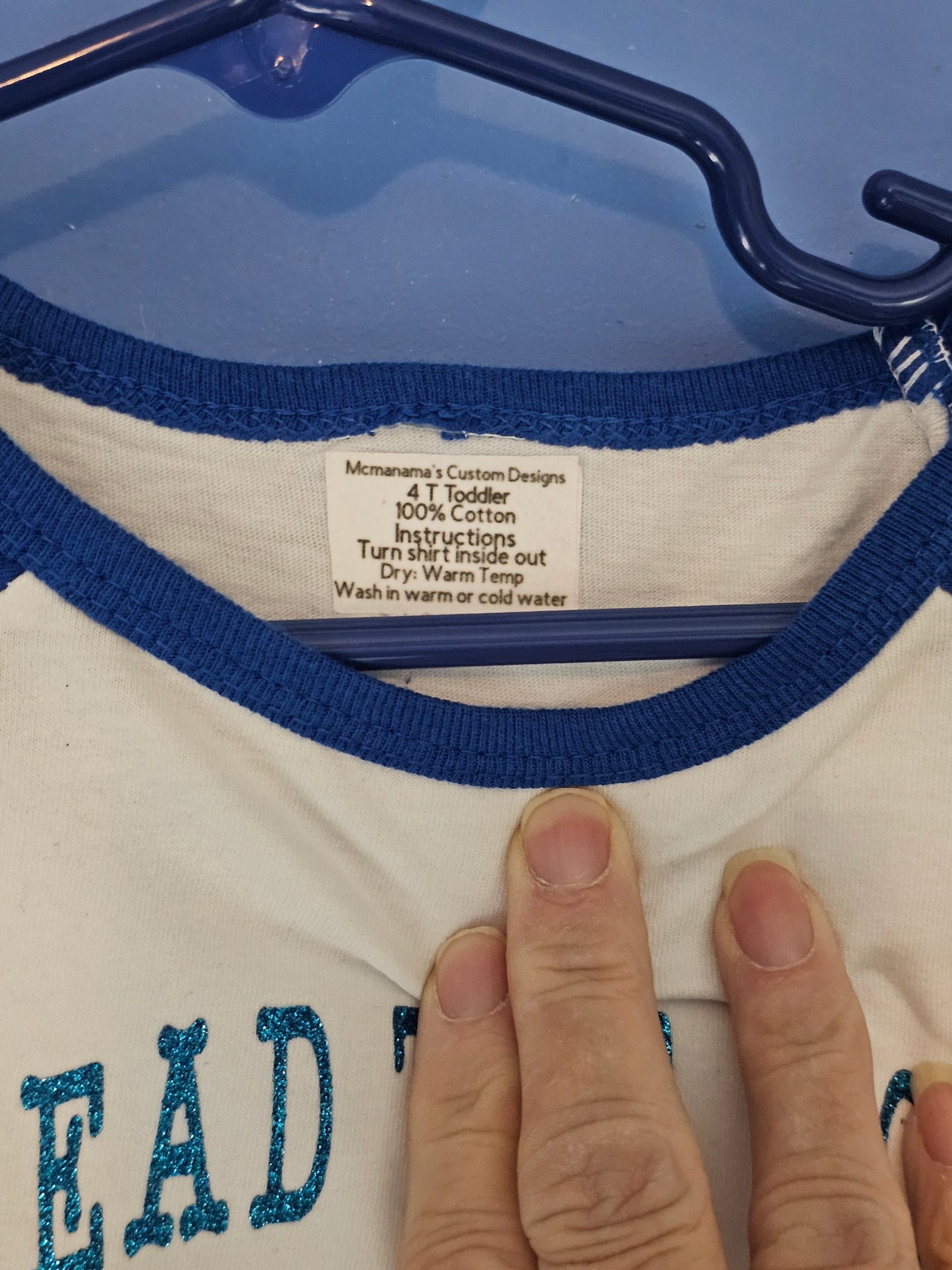 Size 4T 100% cotton White &blue Spread the Hope fight cancer Tshirt