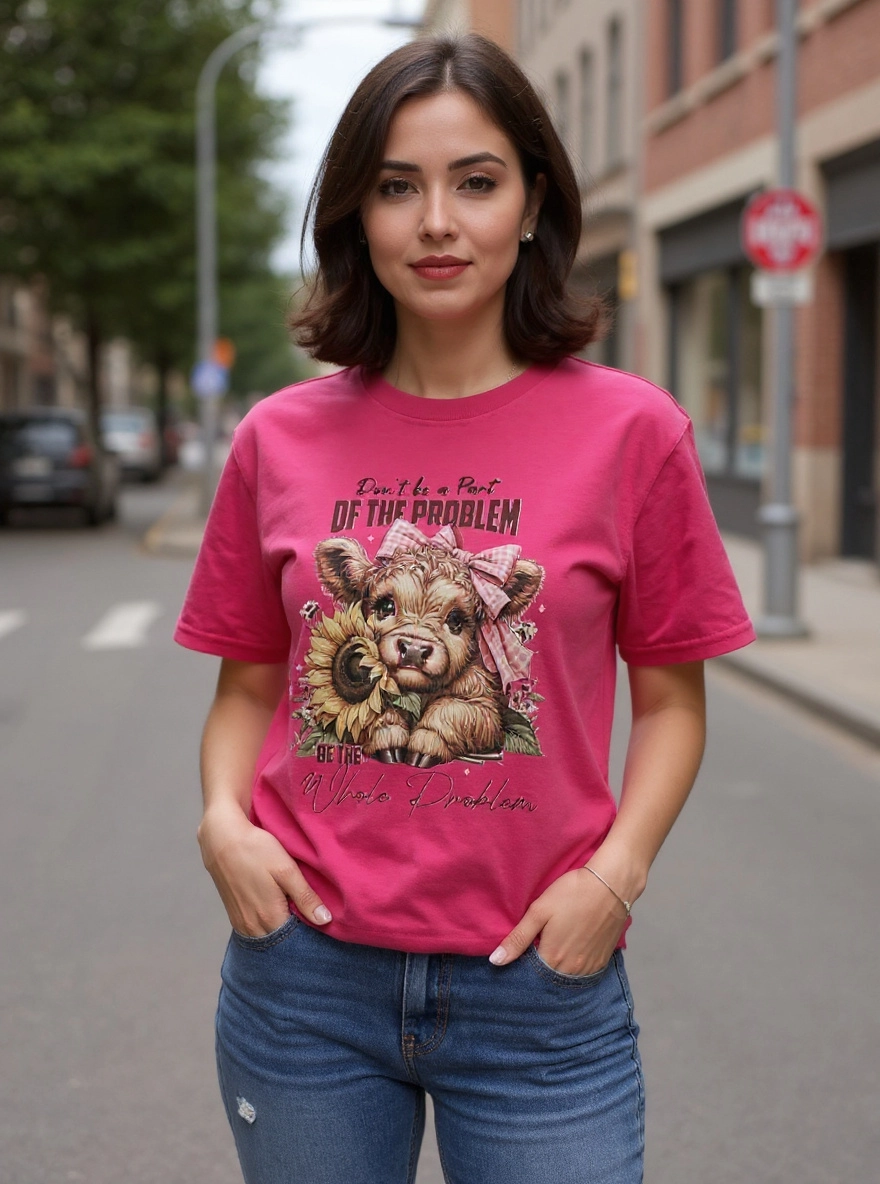 Size XL 100%cotton Pink Don't be part of the problem Tshirt