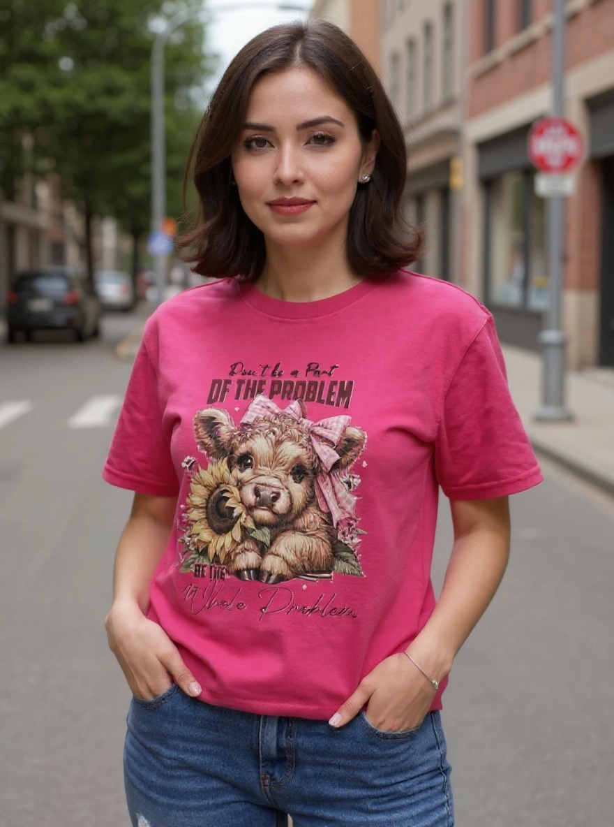 Size XL 100%cotton Pink Don't be part of the problem Tshirt