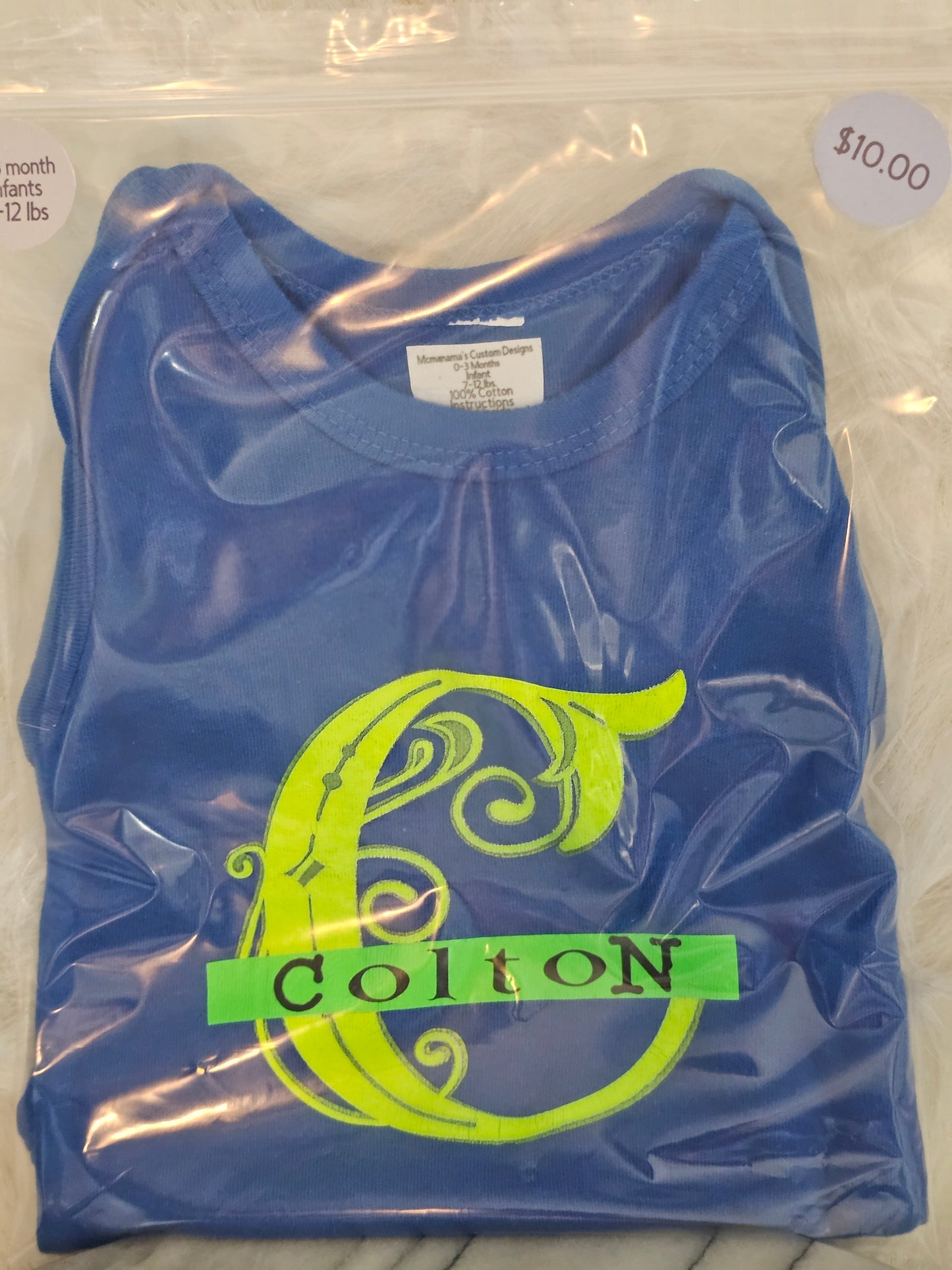 Size 0-3 months 100% cotton Personalized baby Oneies