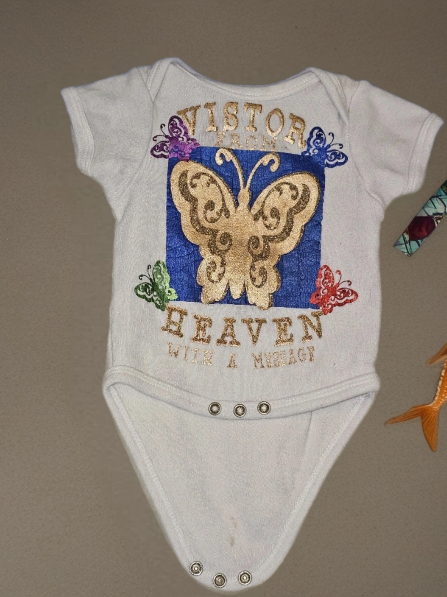 Size 0-3 months 100% cotton White history from heaven oneies