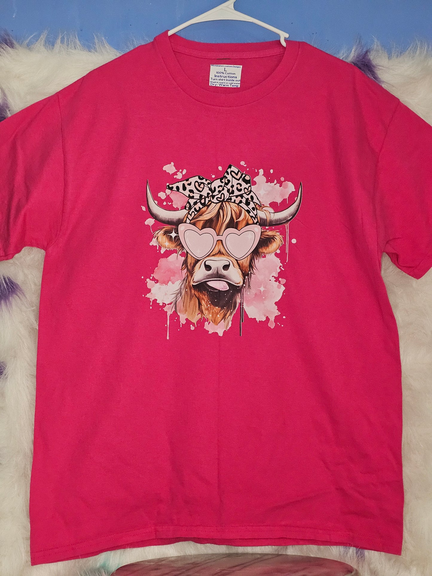 Size L 100% cotton My pink cow Tshirt