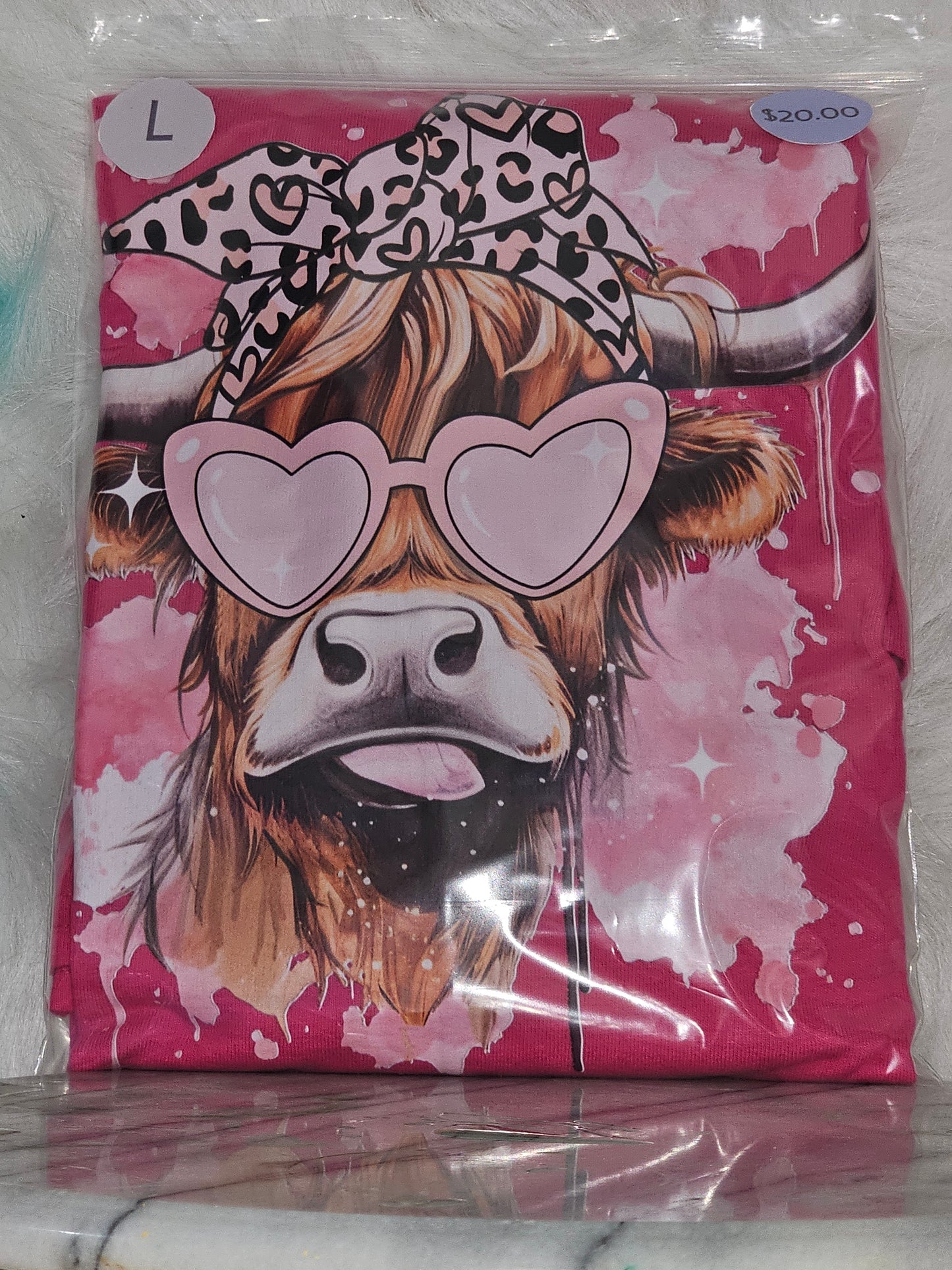 Size L 100% cotton My pink cow Tshirt