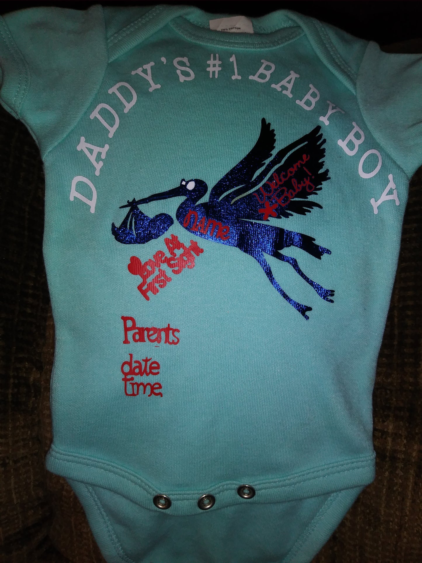 Size 0-3 months 100% cotton Blue Daddy's #1 baby boy onesies