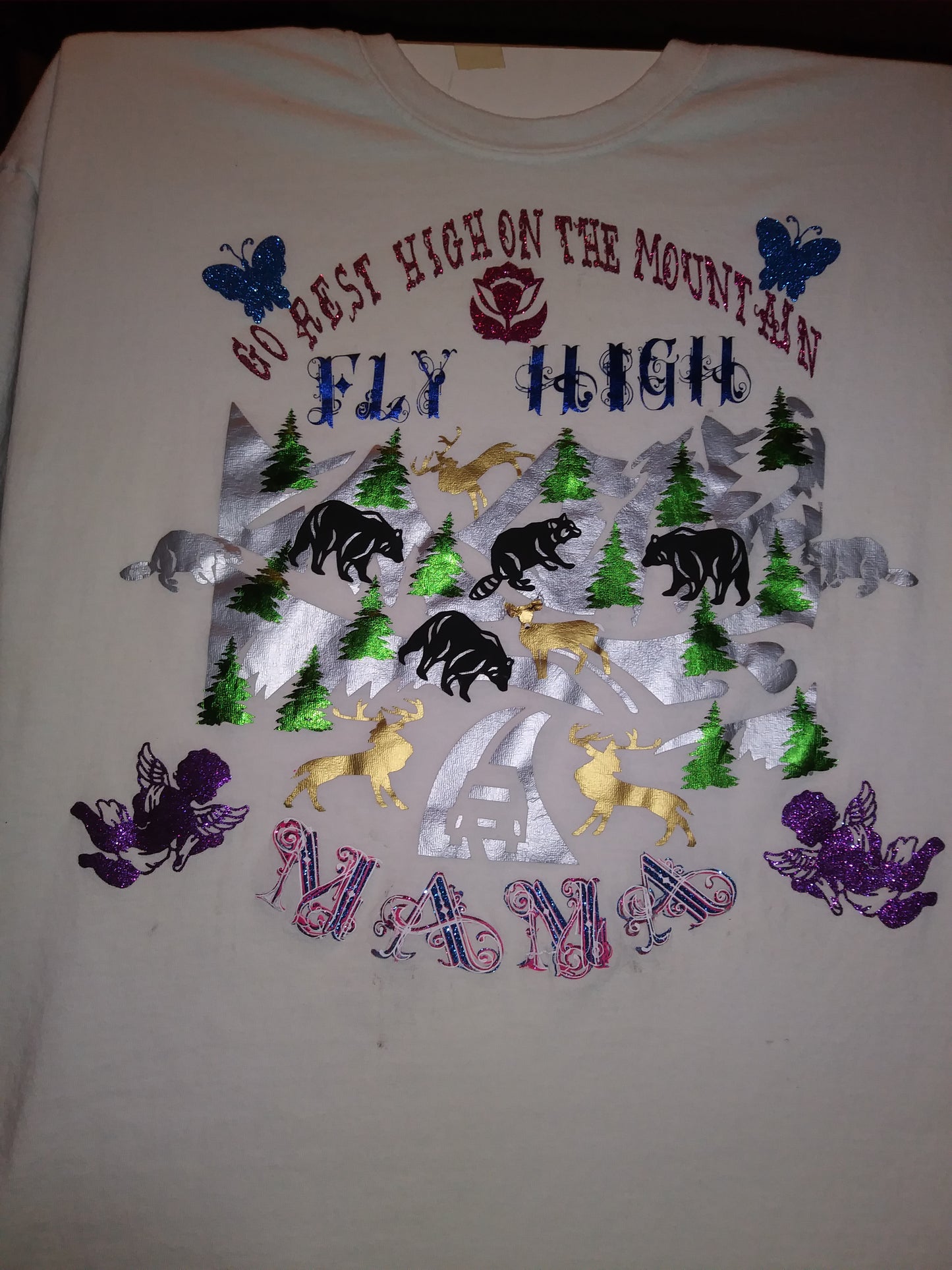 Size 2x 100% cotton White Rest on the mountain shirt