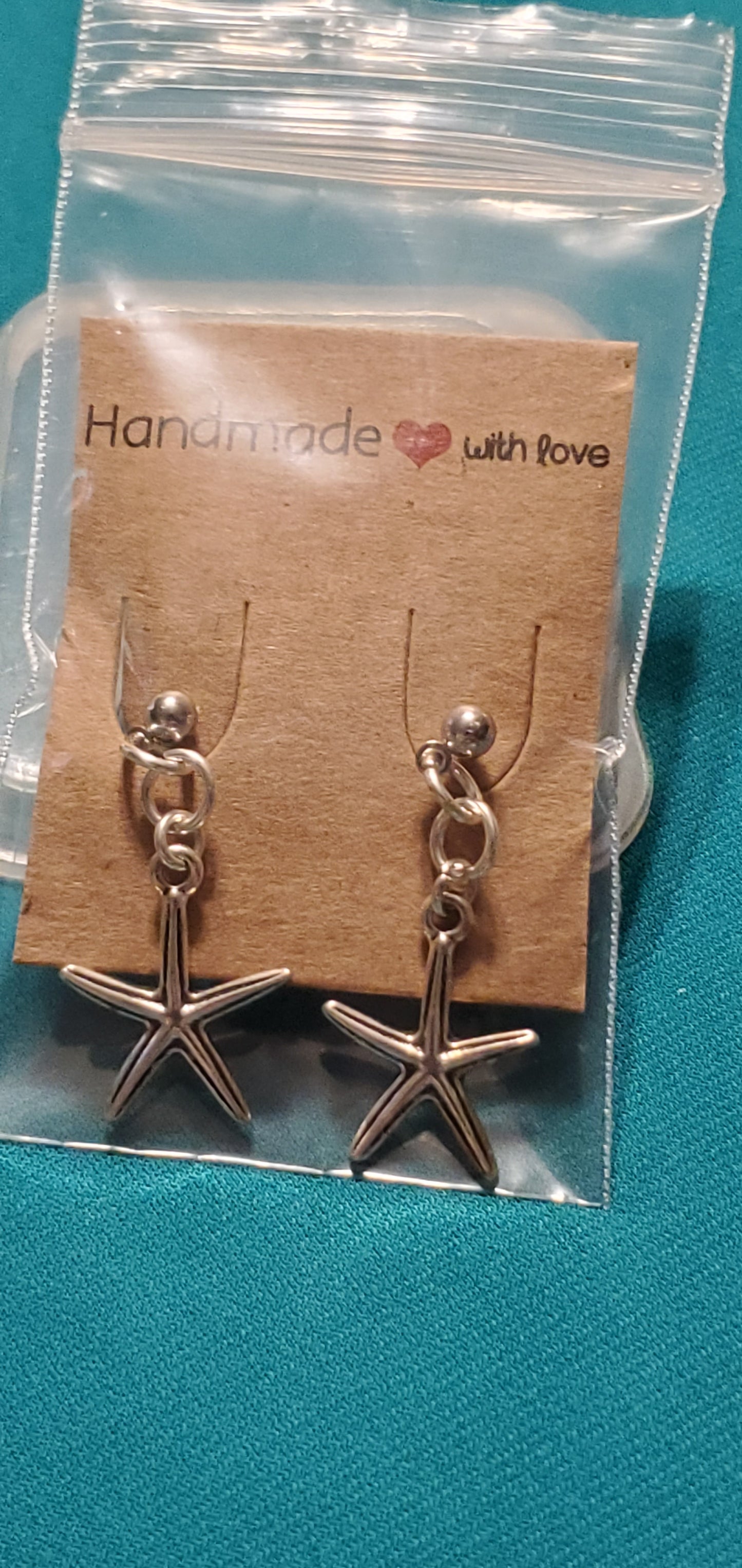 Stainless steel silver plated star post earrings