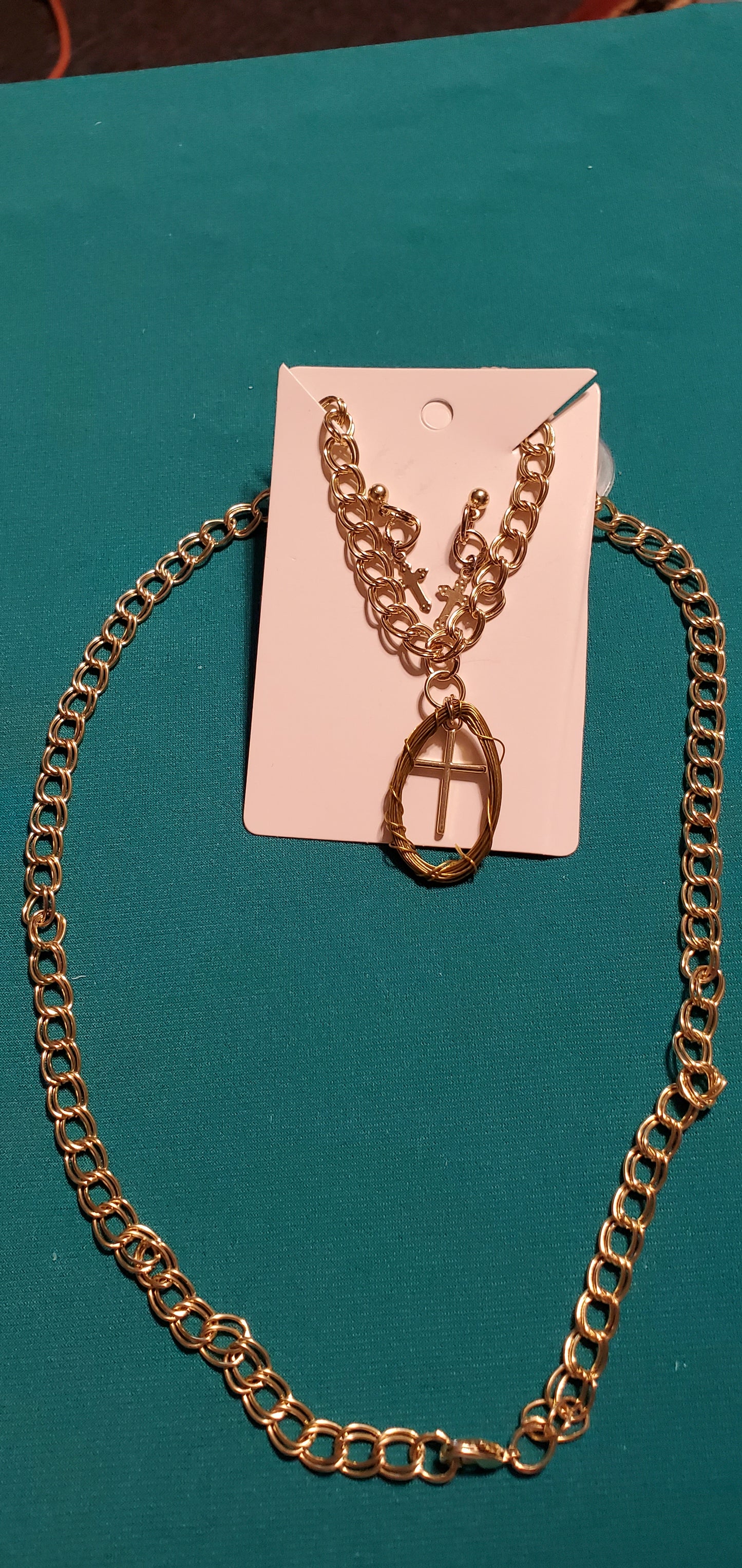 Gold plated cross earrings