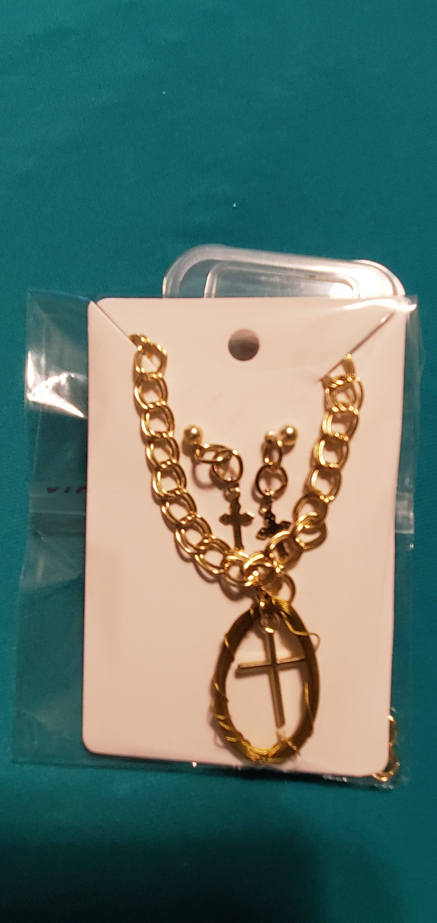 Gold plated cross earrings