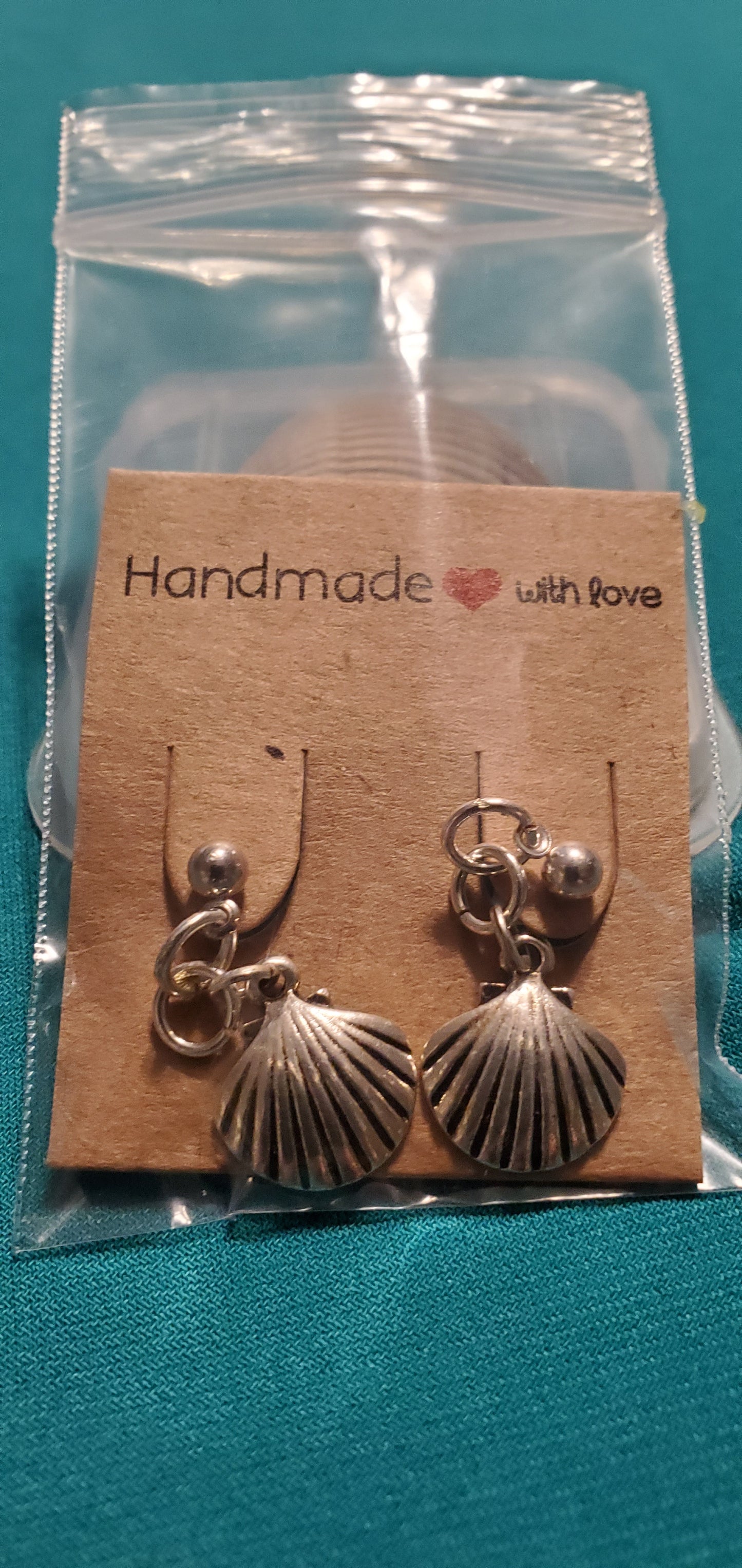 Gold plated sea shell earrings