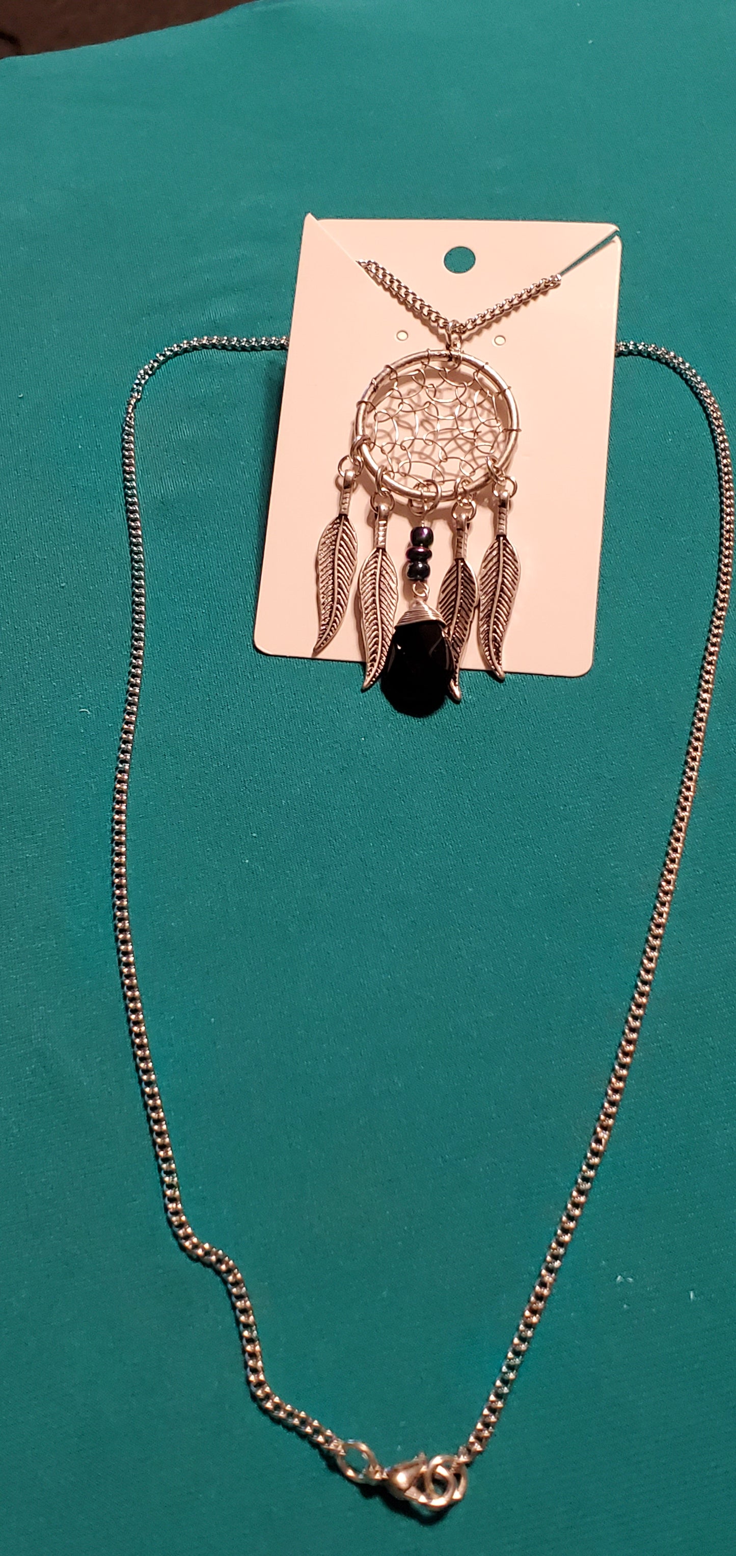 Stainless steel silver plated Dream catcher's necklace