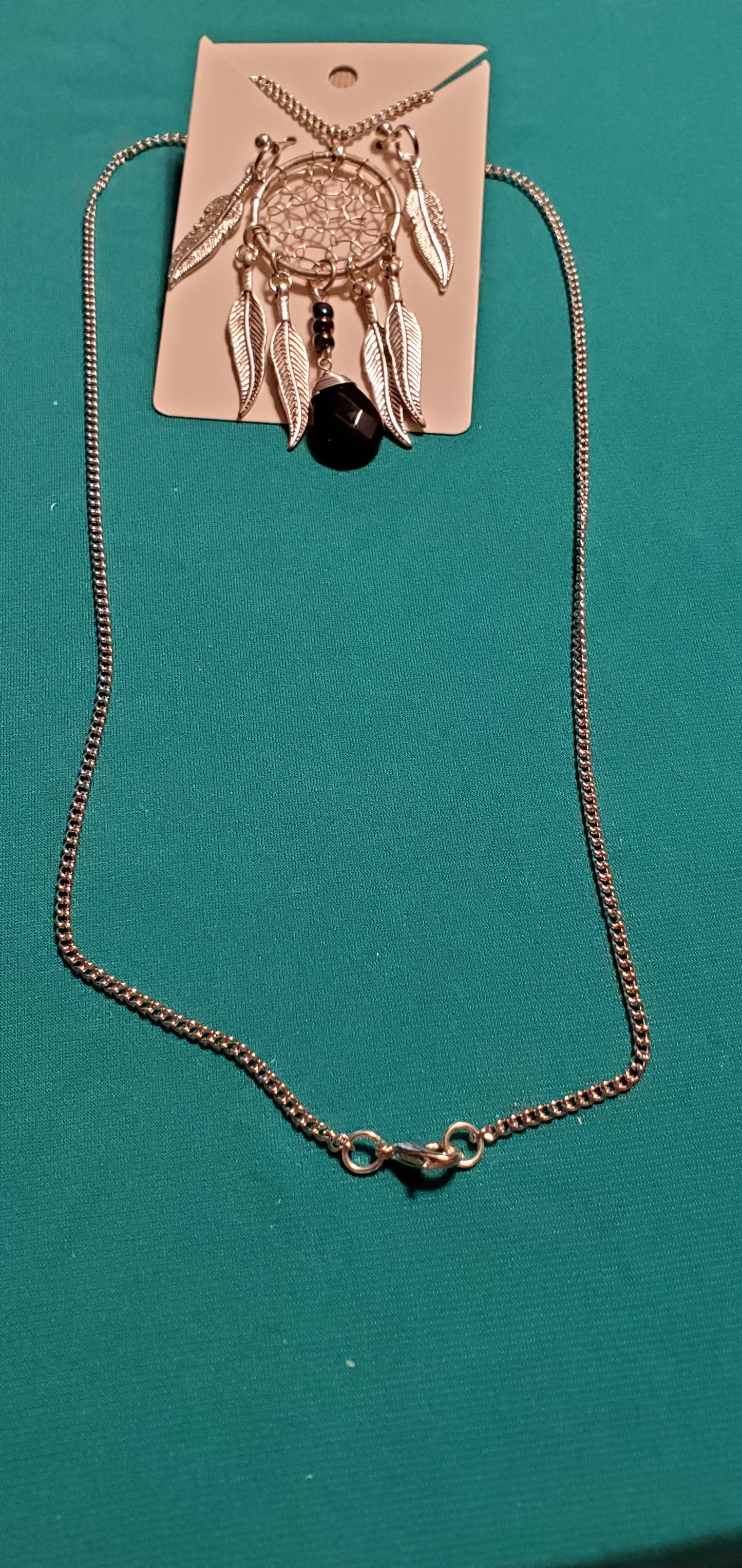 Stainless steel silver plated Dream catcher's necklace