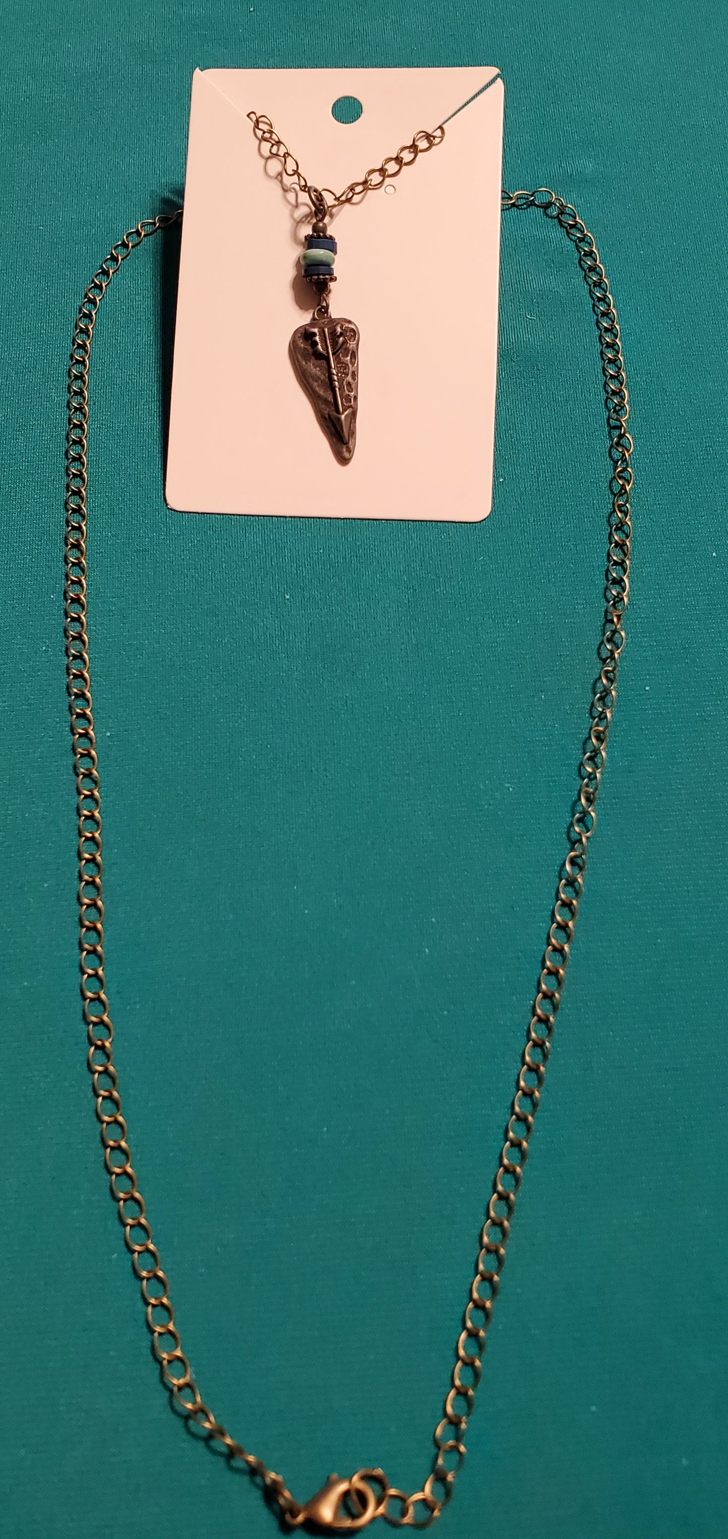 Bronze plated arrowhead necklace