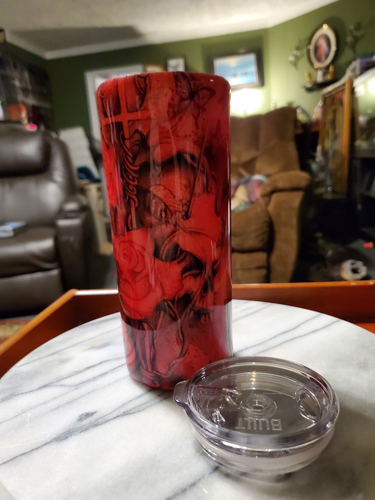 20 oz Roses on a cross Double walled insulated Stainless steel tumbler cup