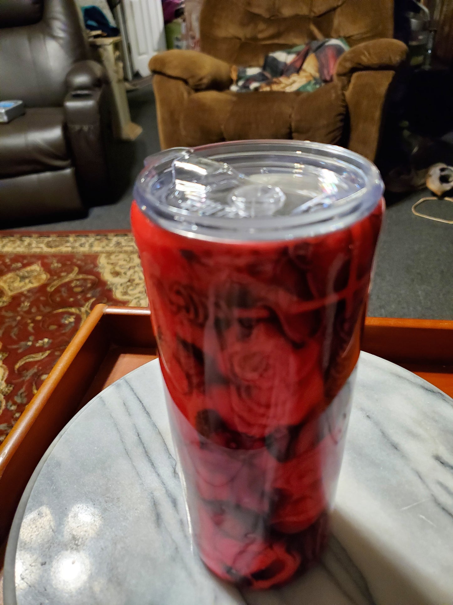 20 oz Roses on a cross Double walled insulated Stainless steel tumbler cup
