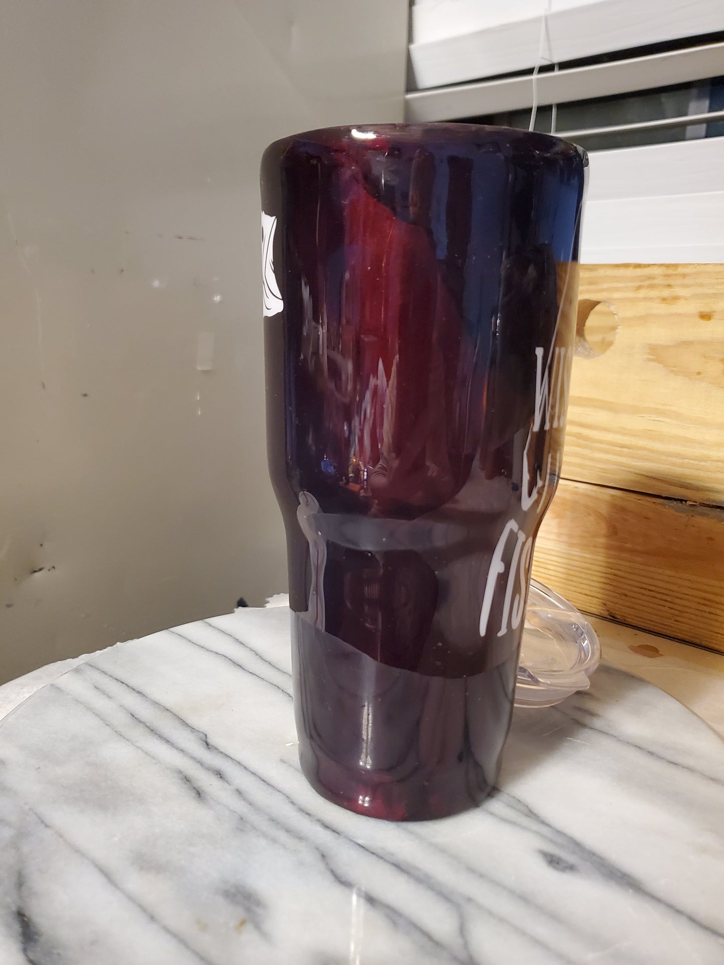 30 0z Wishing I was fishing Double walled insulated Stainless steel tumbler cup