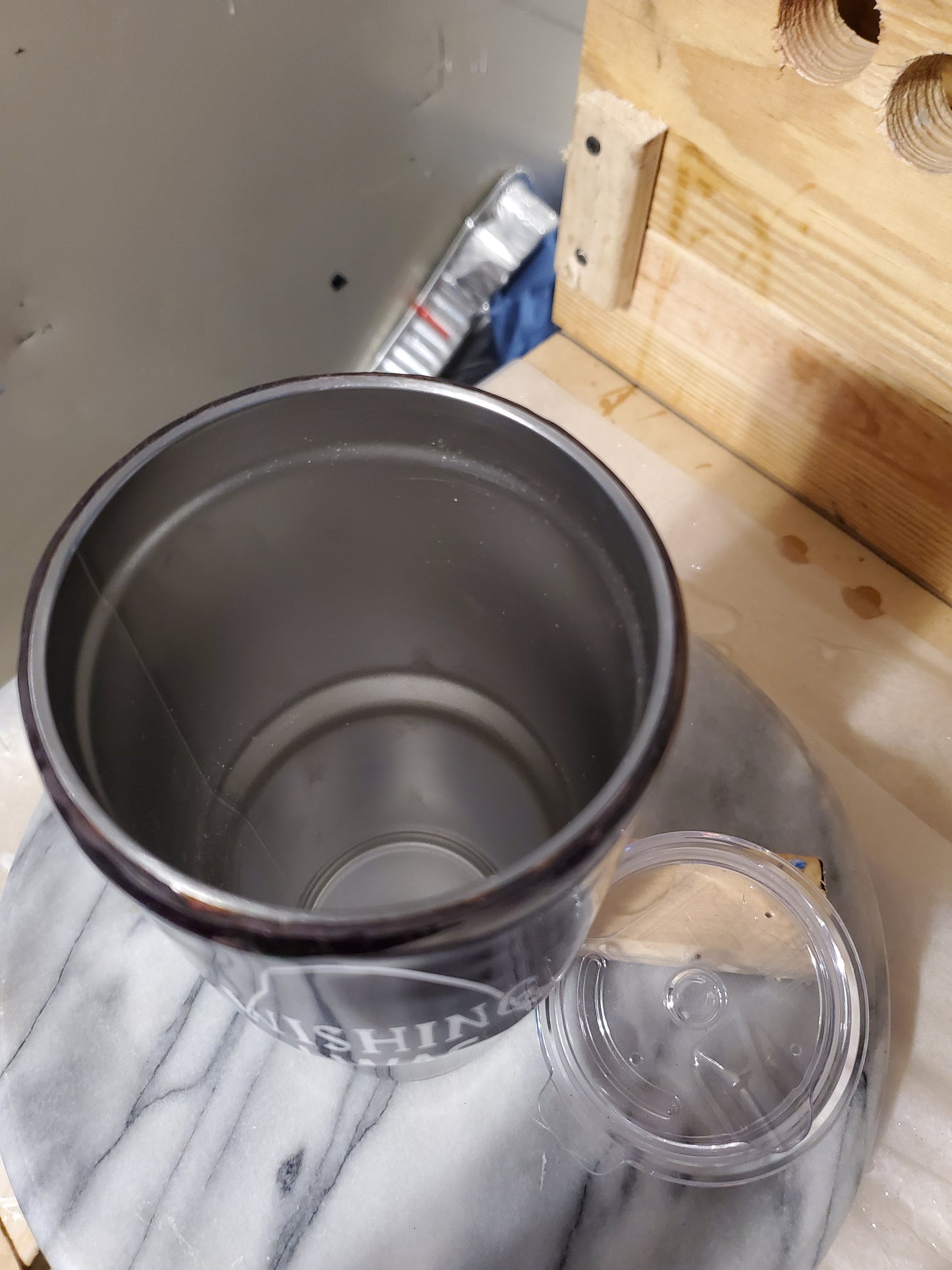 30 0z Wishing I was fishing Double walled insulated Stainless steel tumbler cup