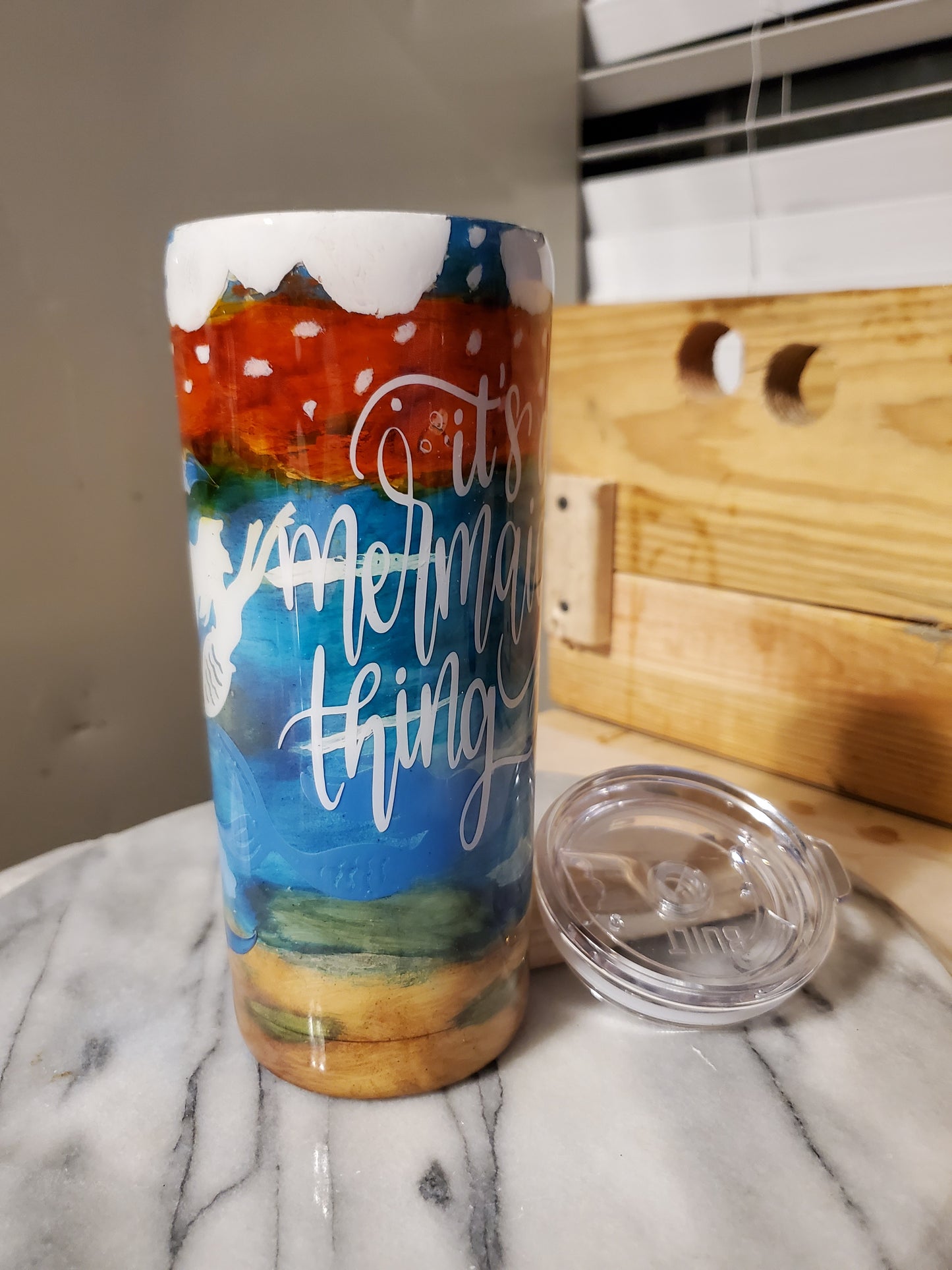 20 oz It's a mermaid thing Double walled insulated Stainless steel tumbler cup
