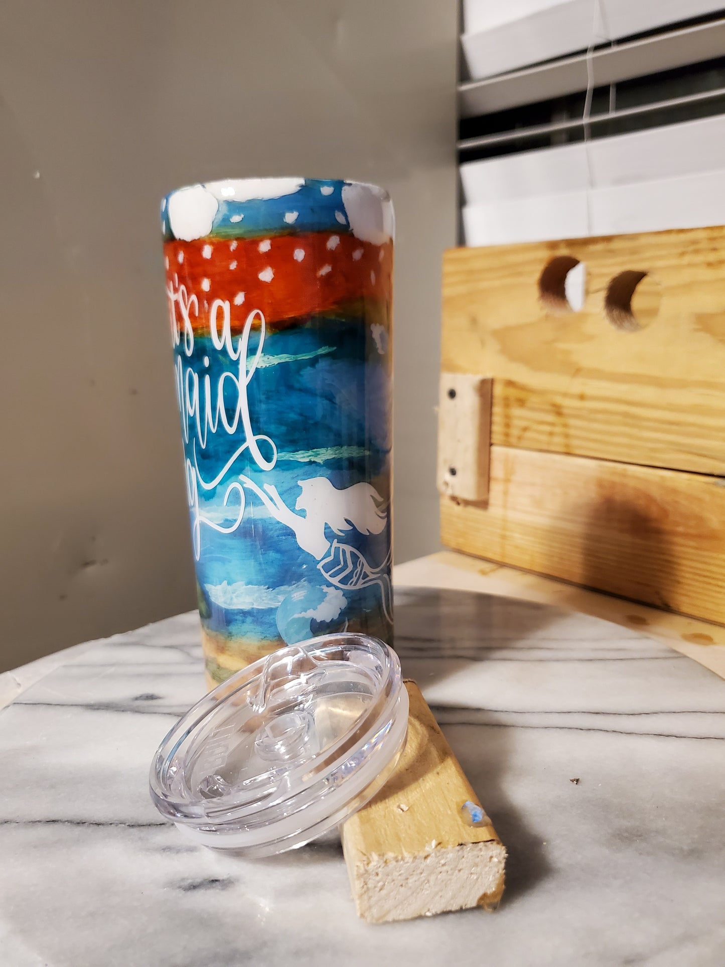 20 oz It's a mermaid thing Double walled insulated Stainless steel tumbler cup